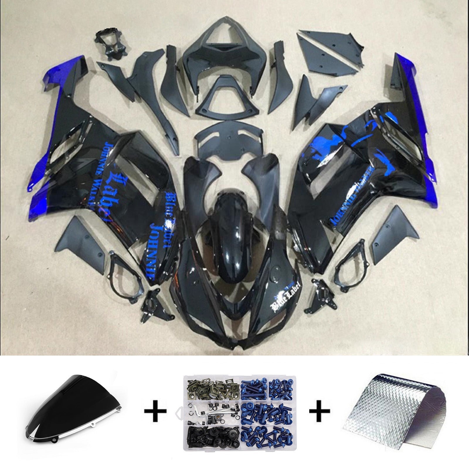Injection Fairing Kit Bodywork Plastic ABS fit For Kawasaki ZX6R 636 2007-2008
