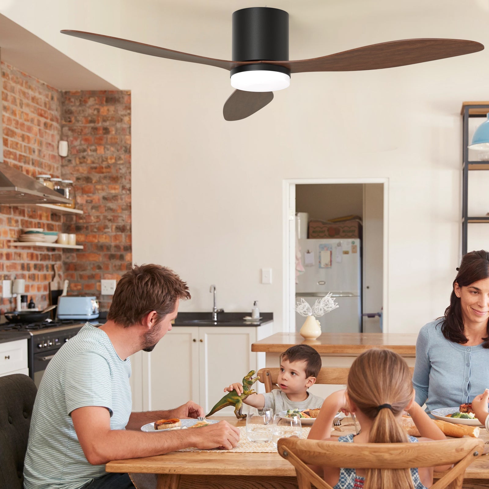 Remote/App Control 42" Profile Ceiling Fan with Lights Dimmable LED DC Motor