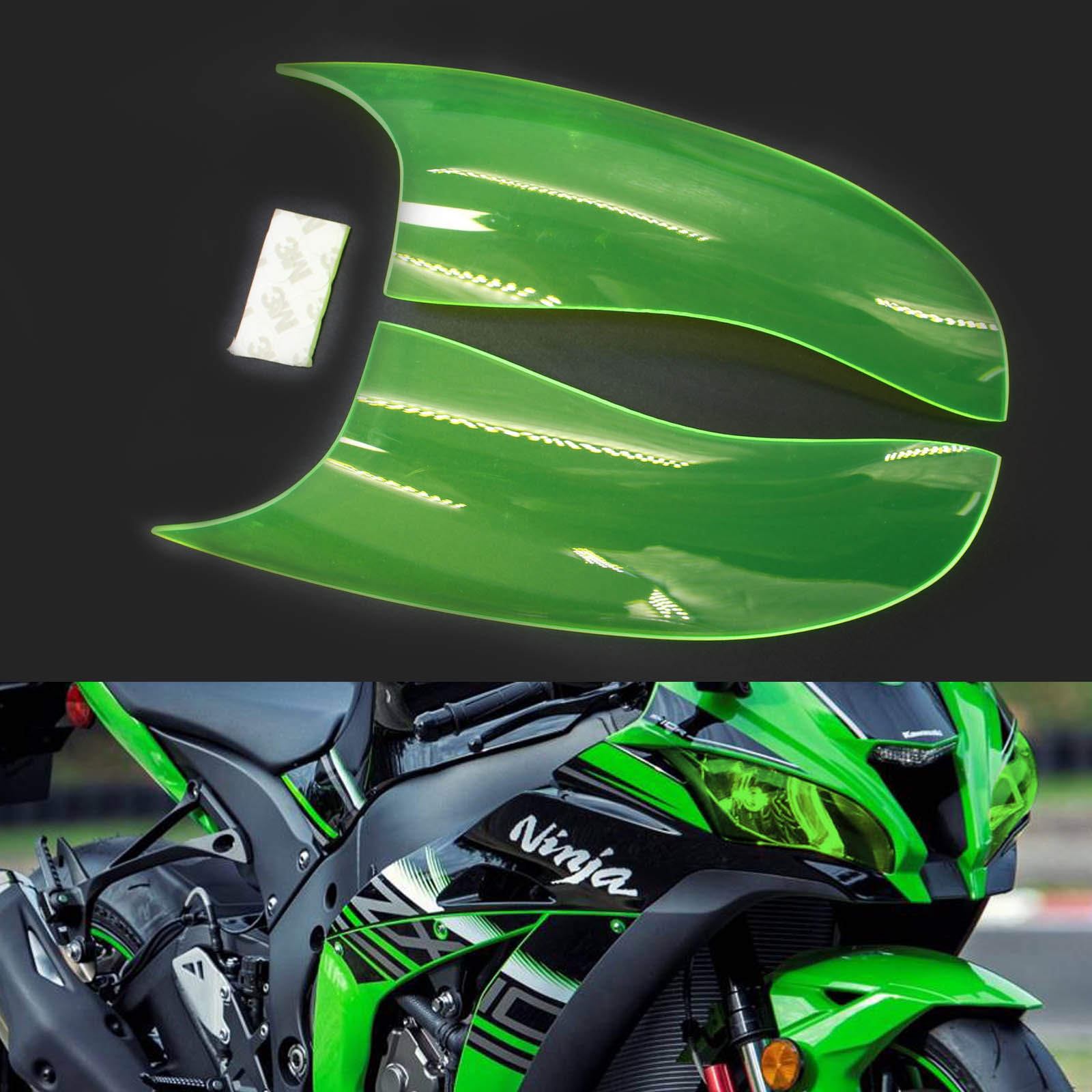 2016-2018 Kawasaki Zx-10R Zx 10R Front Headlight Lens Protection Cover Smoke Generic