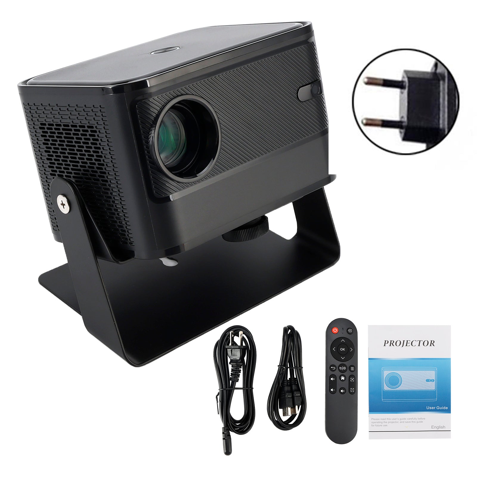 4K Projector Smart Android Home Projector Living Room Bedroom Smart Voice Electric Focus Dual Frequency High-Definition Projector EU
