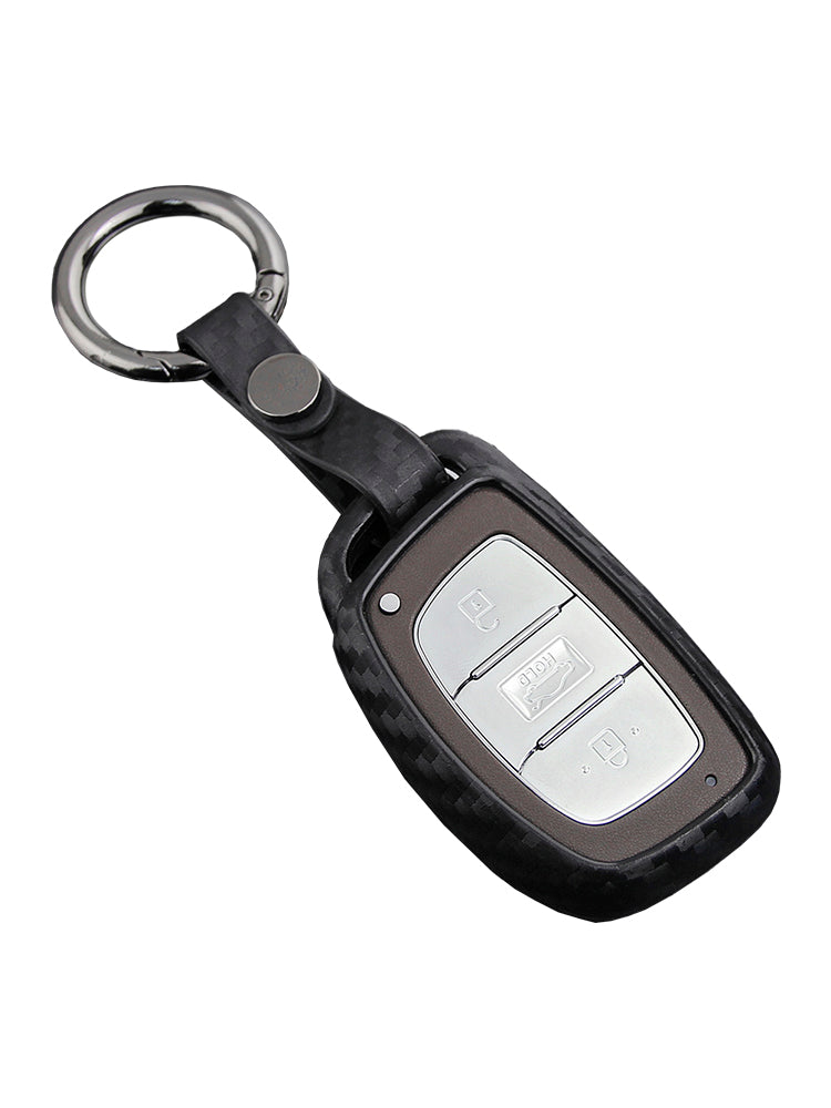 Leather Silicone Car Key Case Cover With Buckle For Hyundai