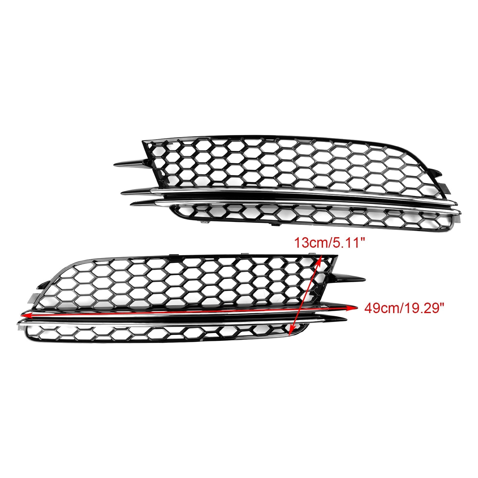 2012-2015 Audi A6 4G C7 2PCS Front Fog Light Cover Bezel Bumper Grille