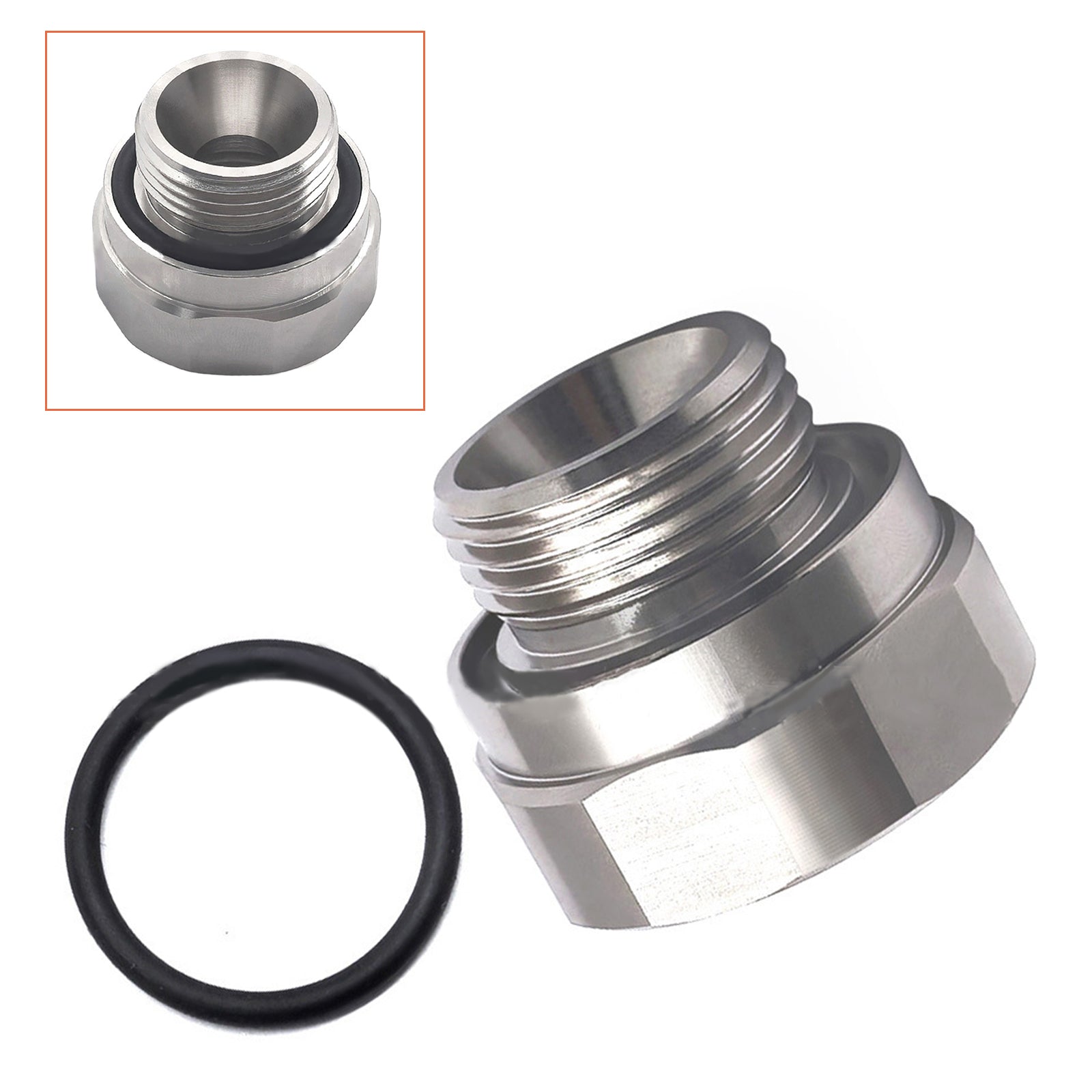 Thread Size Oil Drain Valve Adapter Silver A-211 27mm-2.0