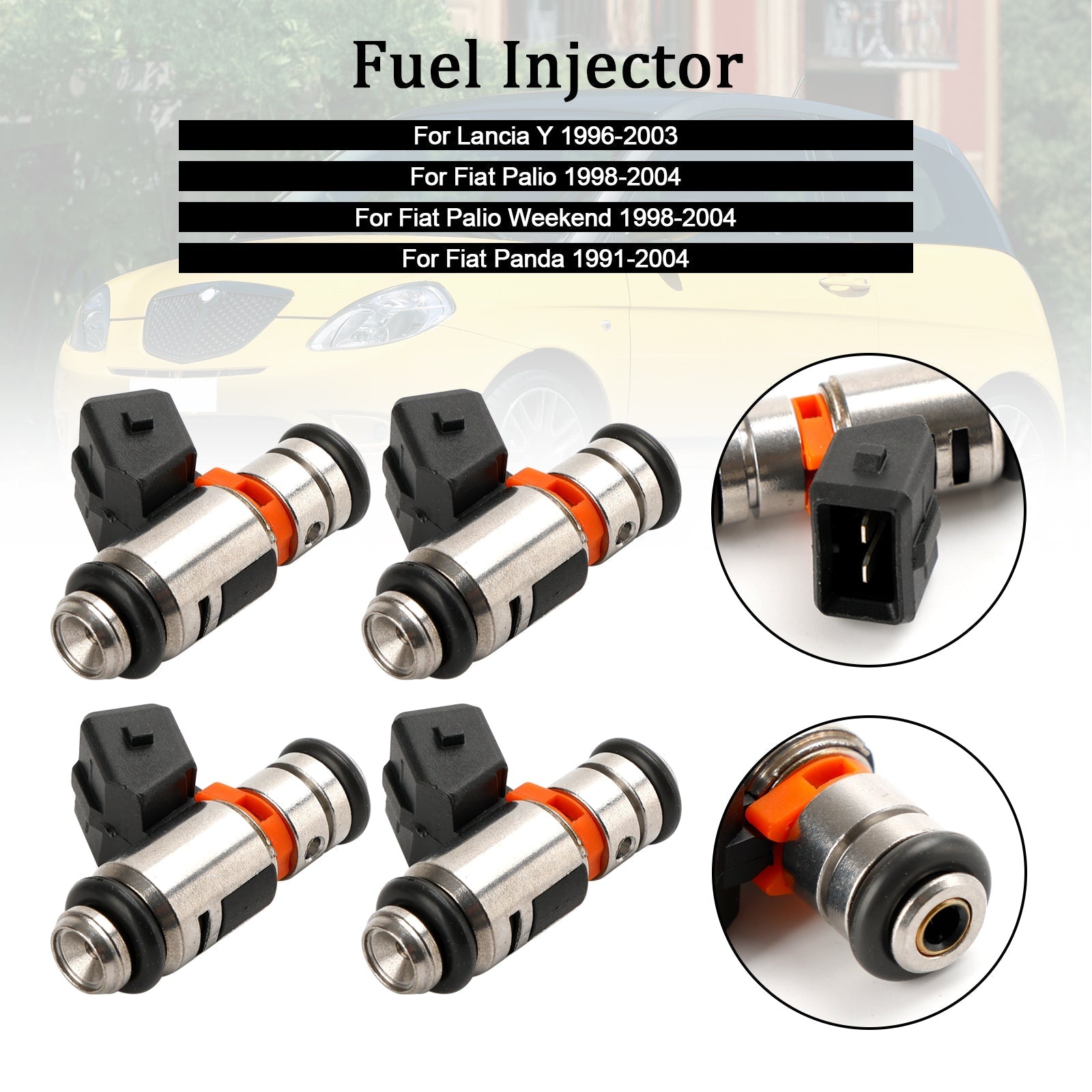 1998-2010 Fiat Seicento 4PCS Fuel Injector IWP095 0280158169 805001230403 Generic