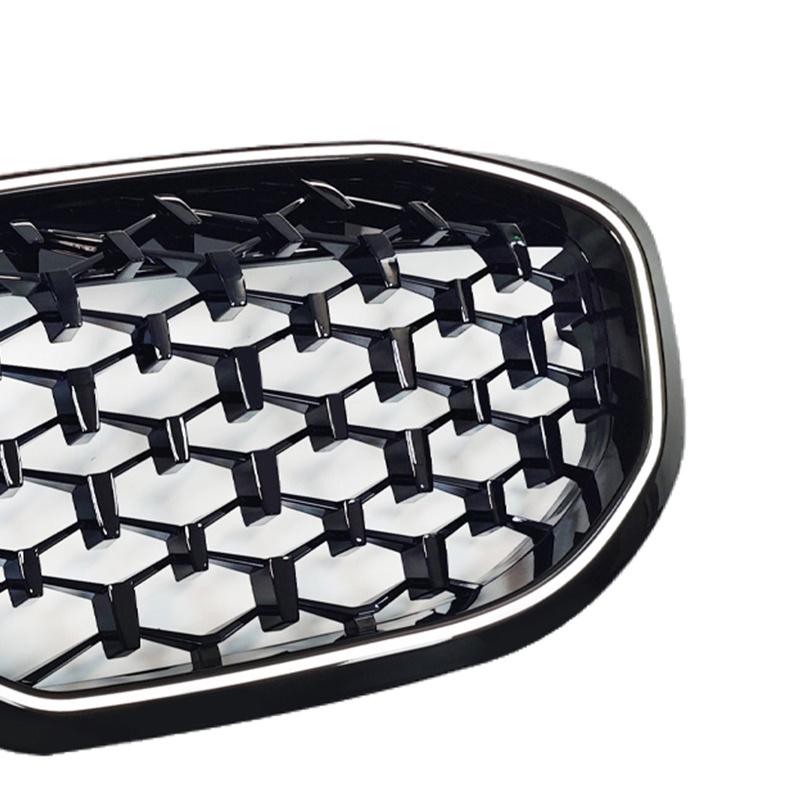 2019-2024 Fit BMW 1 Series F40 Diamond Front Kidney Grill Grille Gloss Black