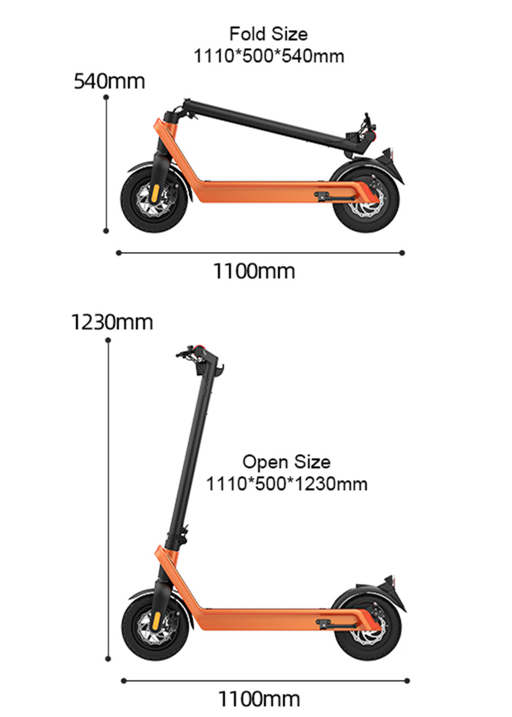 40km/h 10" Folding Electric Scooter 500W Range 70KM For Adult City Commute