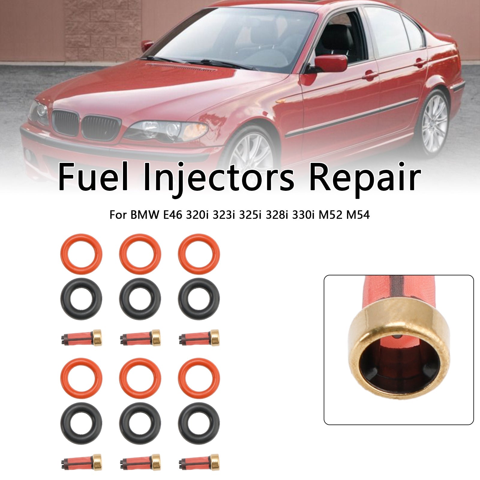 BMW E46 320i 323i 325i 328i 330i M52 M54 Fuel Injector Repair Kits 13537546244 13641437487