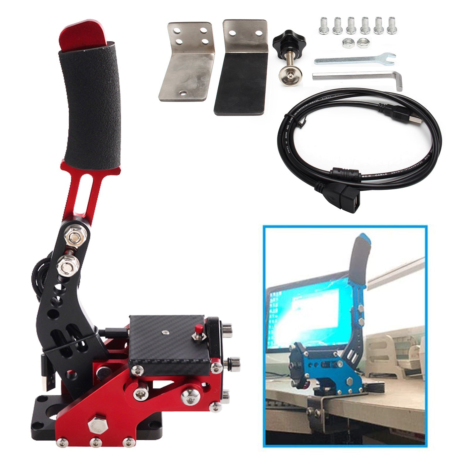 14Bit X1 XSS XSX XBOX USB3.0 SIM Handbrake for Racing Games Steering Wheel Stand G920 Black