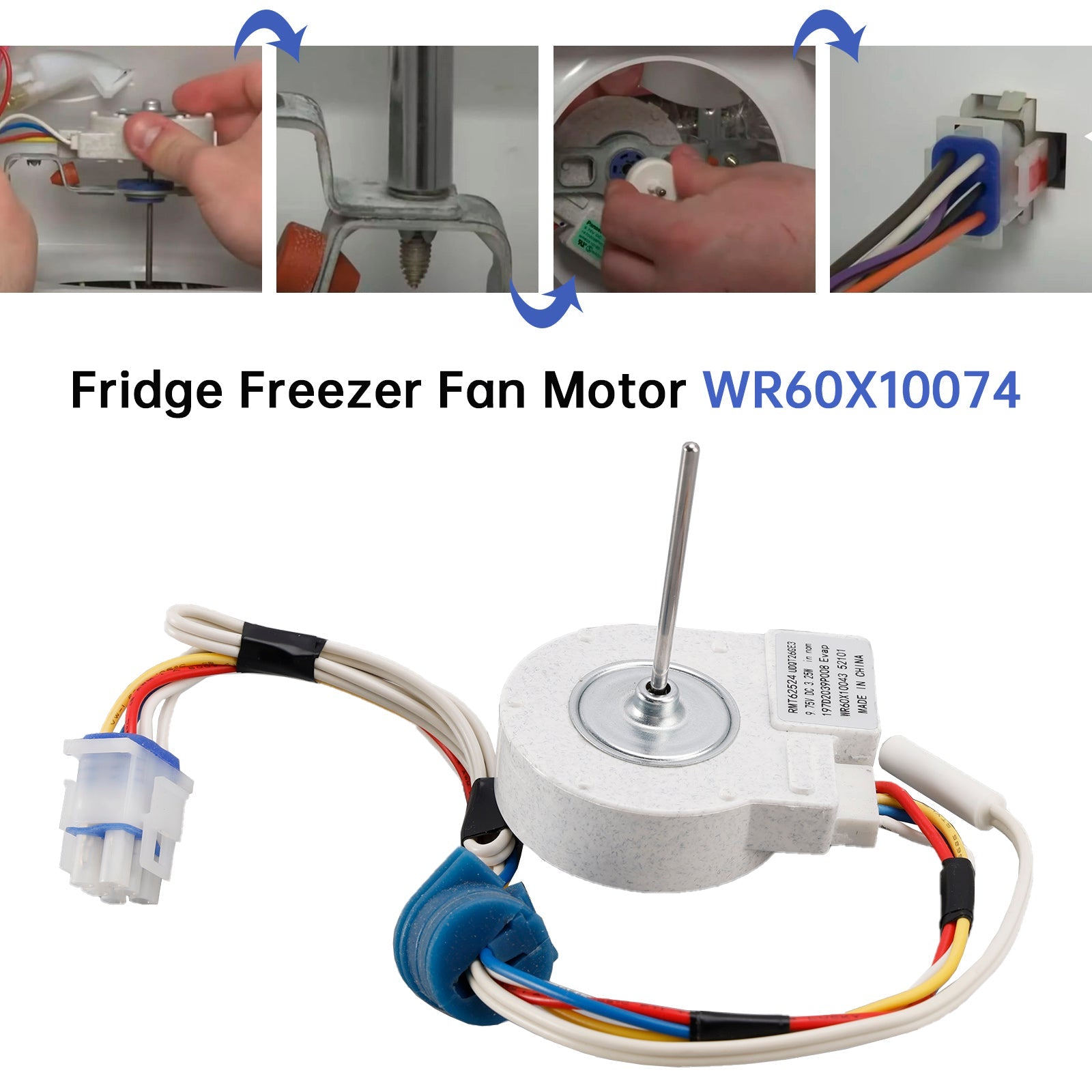 Refrigerator Evaporator Fan Motor WR60X10074 For GE Hotpoint Fridge Freezer