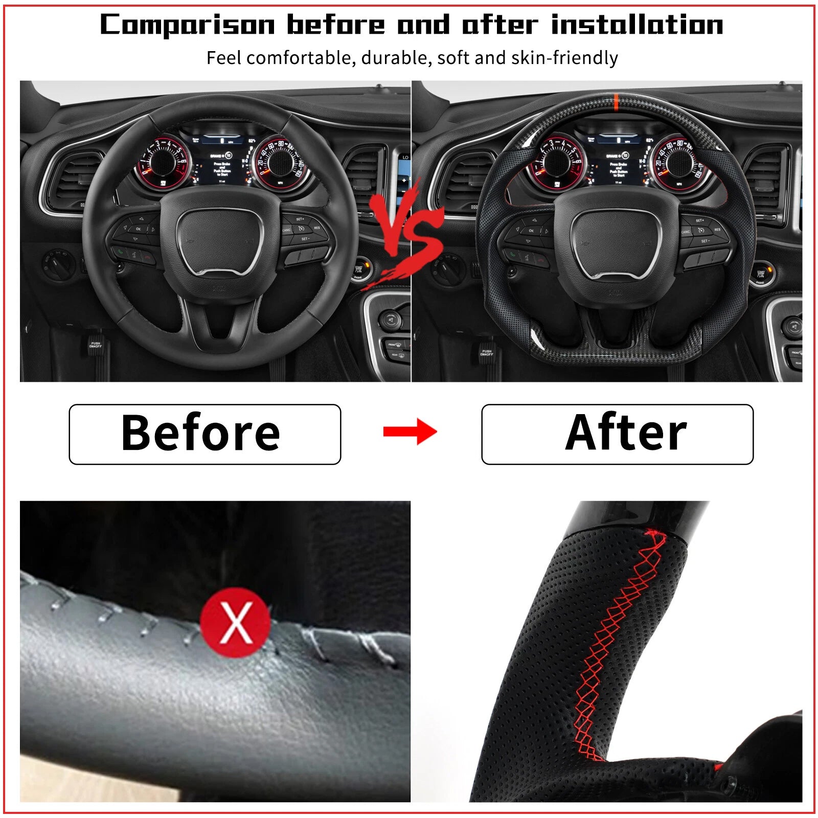 2015-2023 Dodge Charger Carbon Fiber Heated Steering Wheel