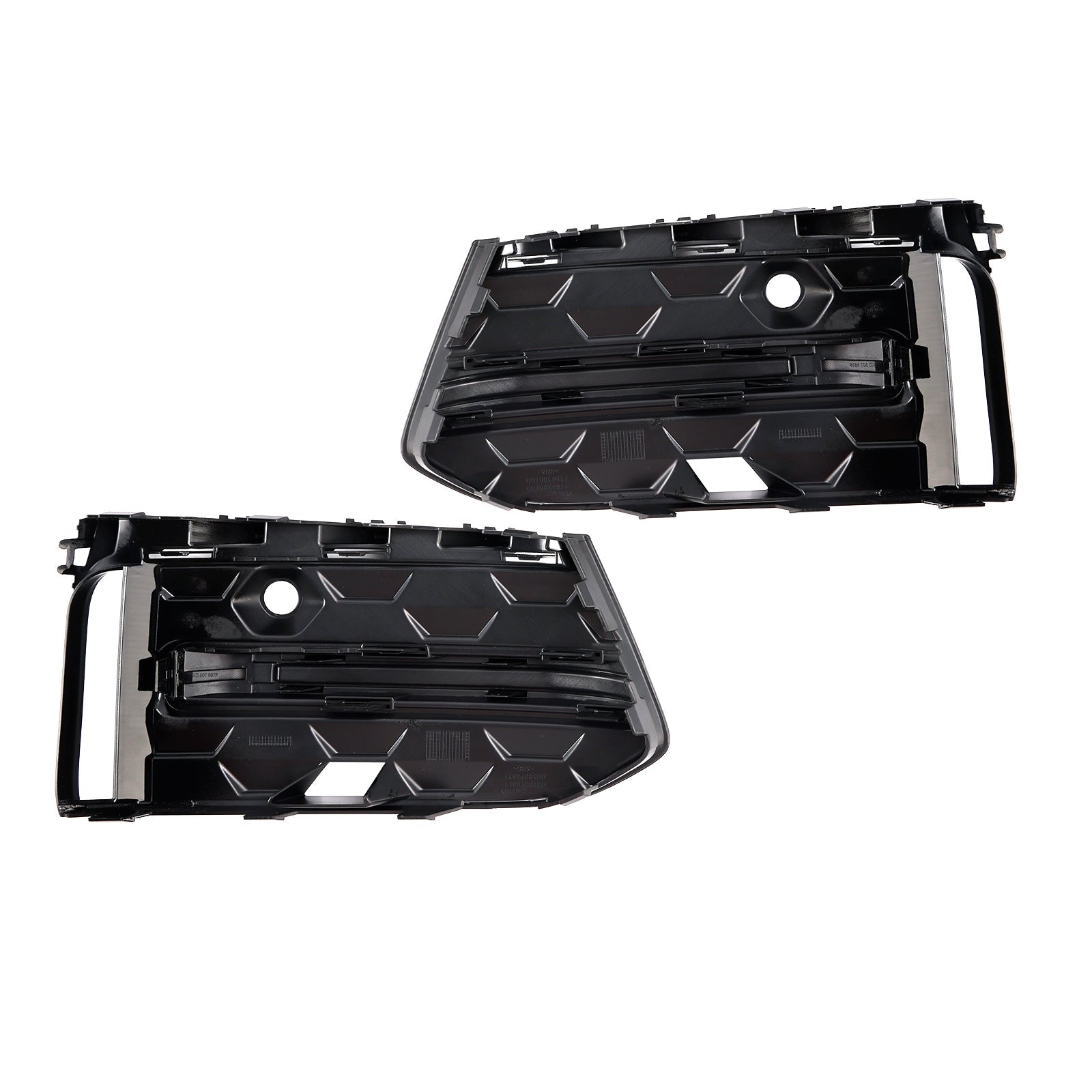 2023+ Audi A6 C8PA S-Line S6 2PCS Front Bumper Fog Light Grille Trim Black