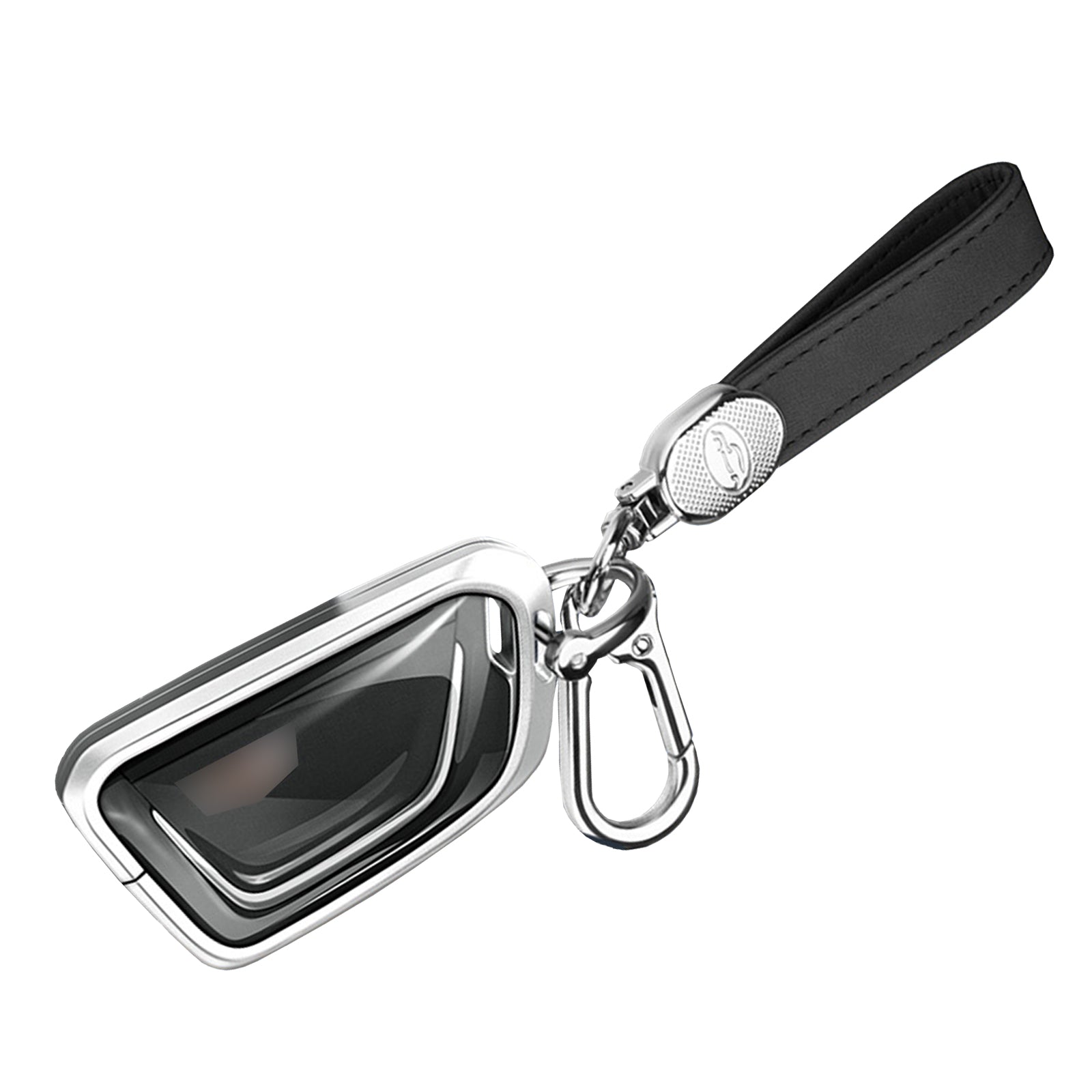 Aluminum Alloy TPU Silvery Car Key Case Cover With Buckle For Cadillac