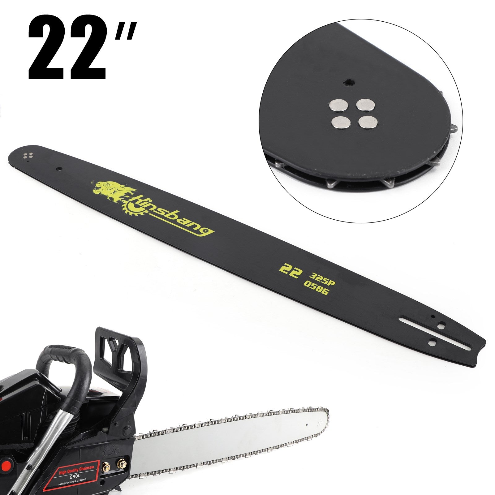 22" CHAINSAW GUIDE BAR 0.325" 0.778G For 52CC 58CC CHAINSAW 5200 5800