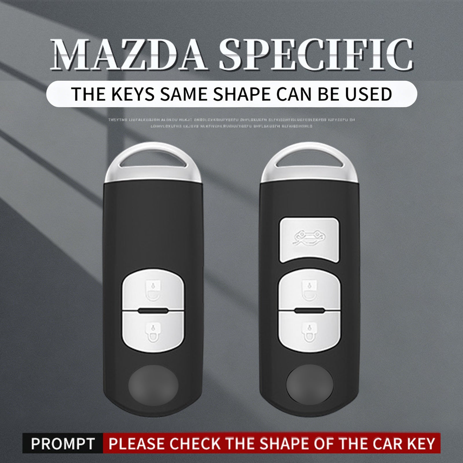 Aluminum Alloy TPU Silvery Car Key Case Cover With Buckle For Mazda CX-4 CX-5