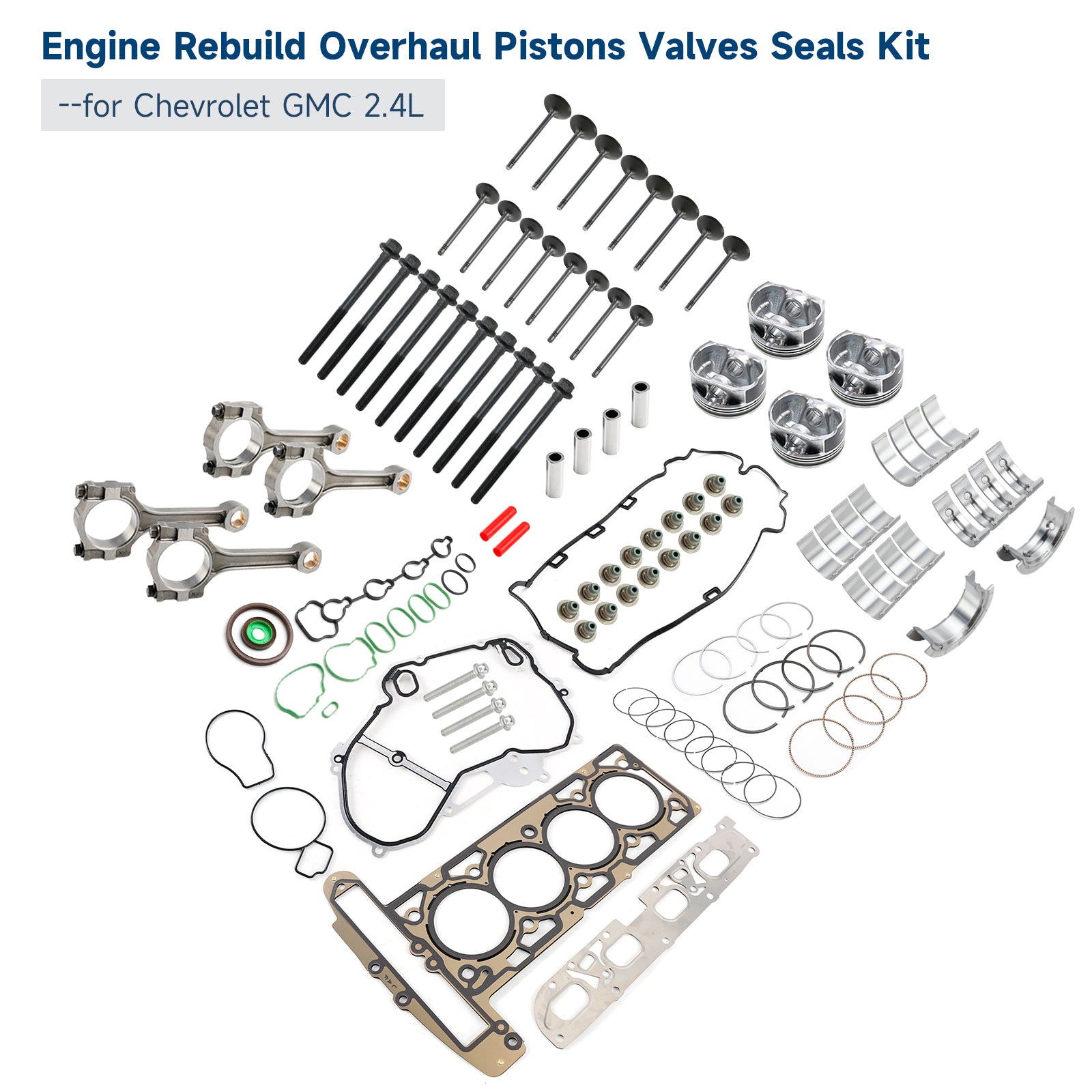Buick Chevrolet GMC 2.4L Engine Rebuild Overhaul Pistons Valves Seals Kit HS54874 HS26517PT