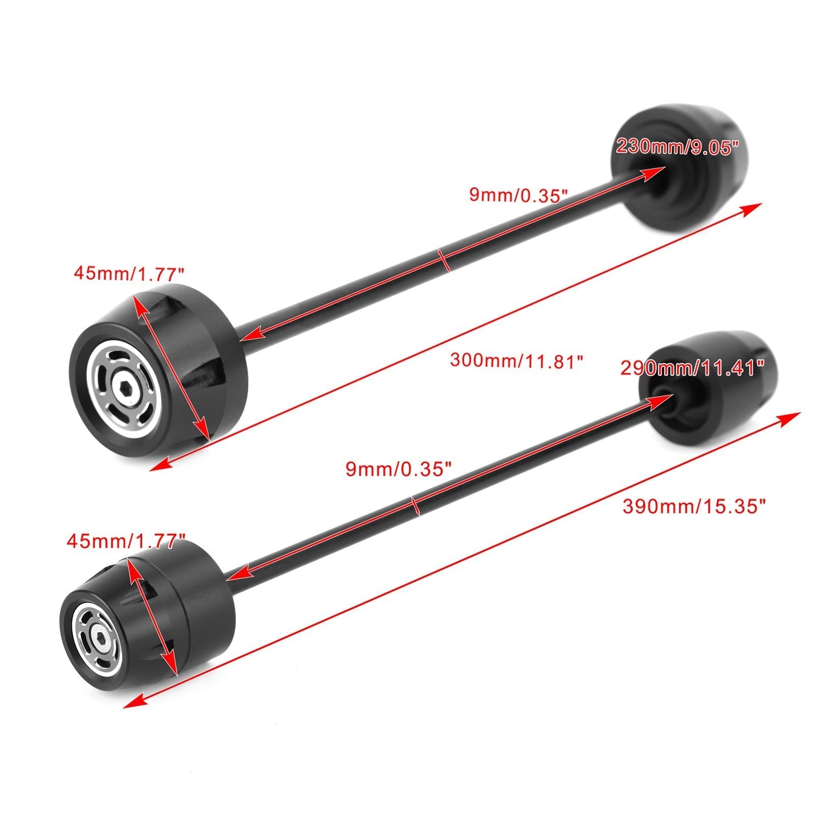 Front + Rear Wheel Crash Protector Bobbins Titan Fit for Ducati Scrambler 15-20