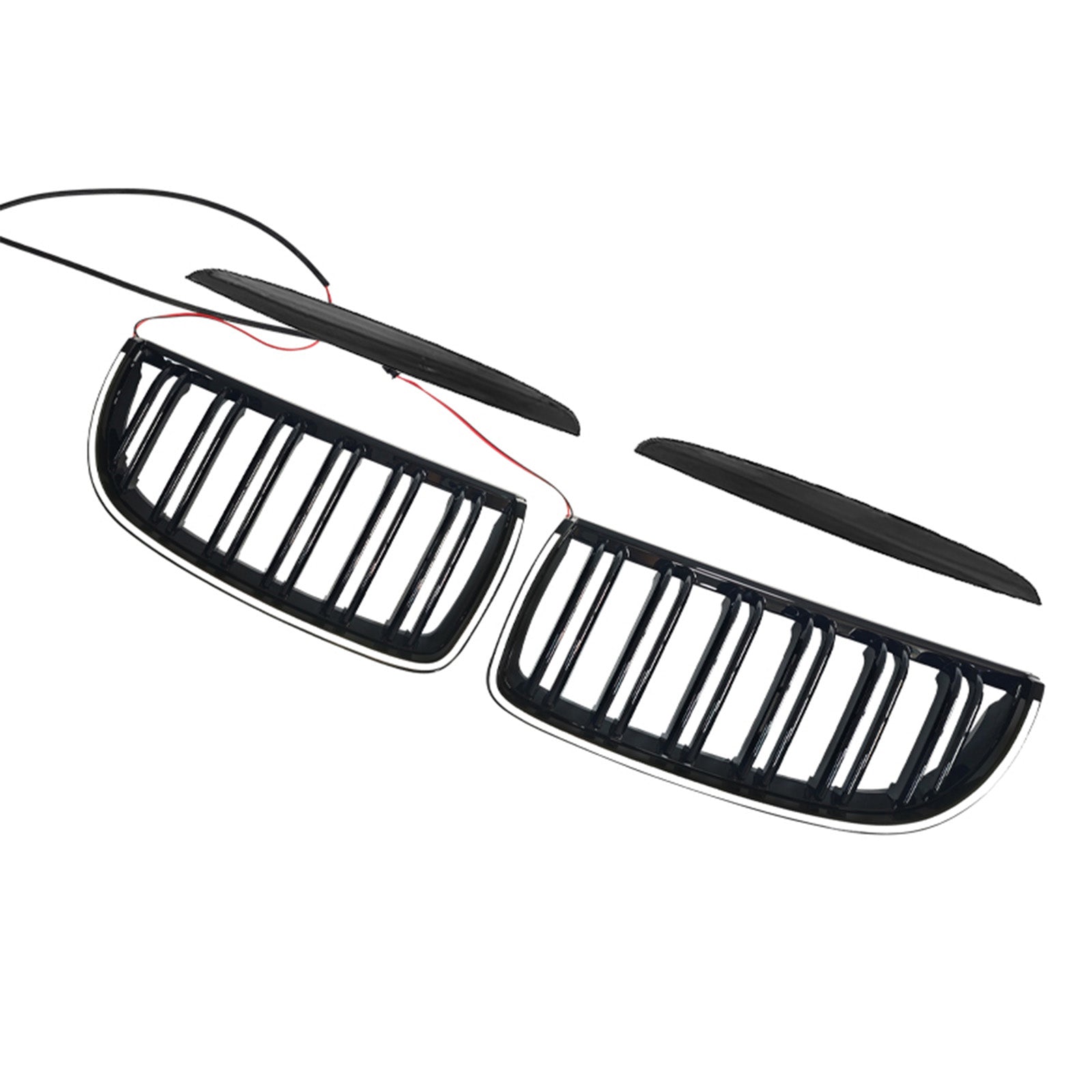 2004-2007 Fit BMW E90 Sedan Wagon 320i Front Kidney Double Slat Grille Black