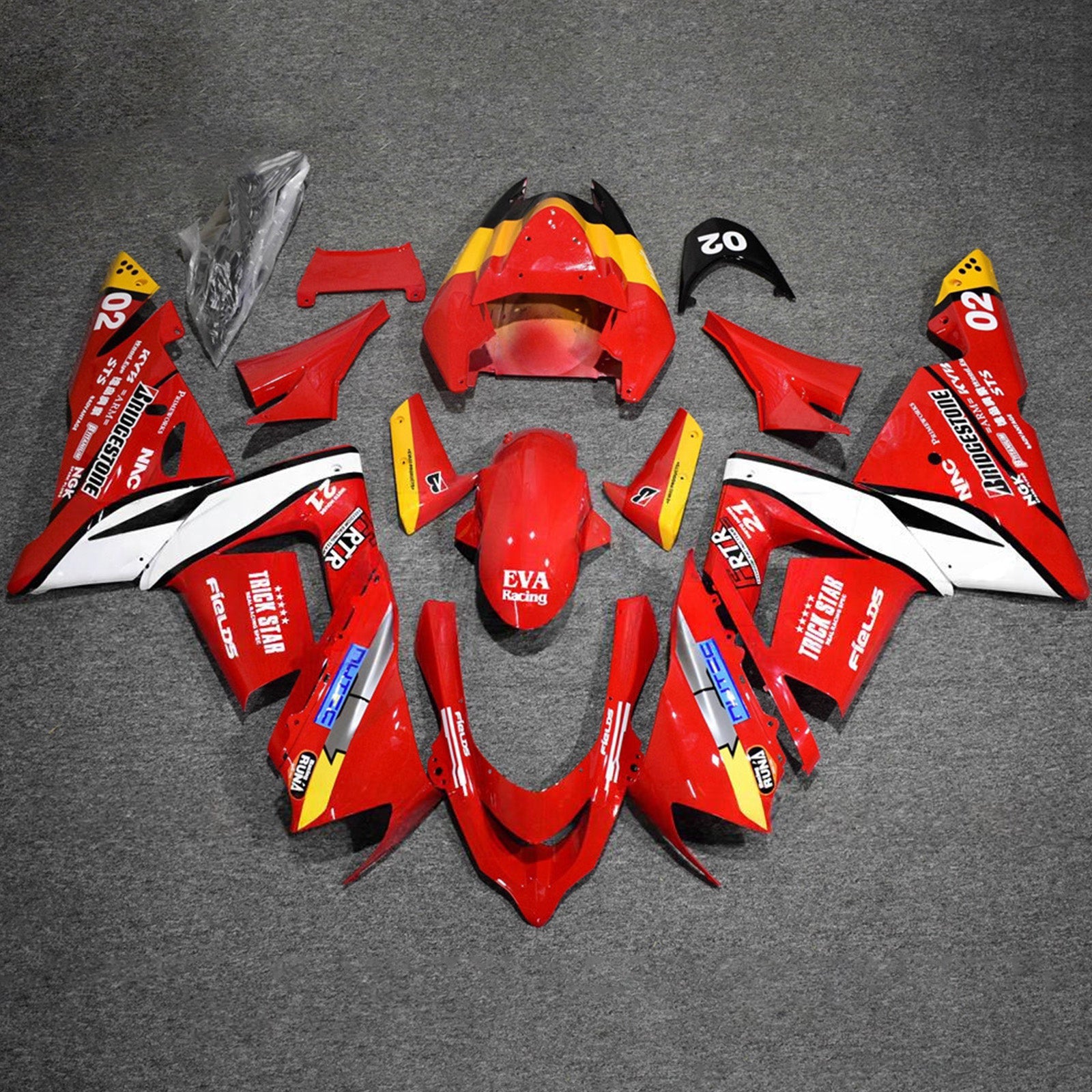 Injection Fairing Kit Bodywork Plastic ABS fit For Kawasaki ZX10R 2004-2005