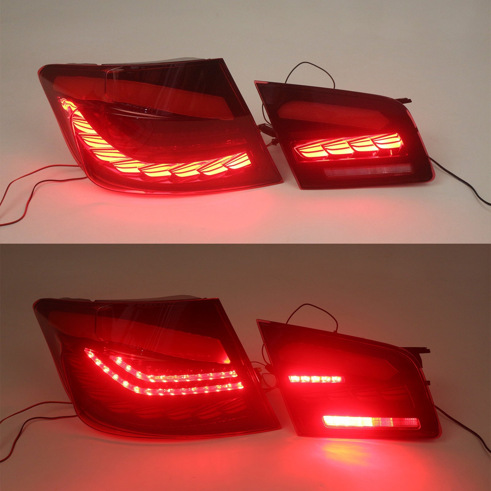 2010-2016 6th Gen 5-Series F10 F18 M5 L&R Red LED Tail Lights Rear Lamp Assembly