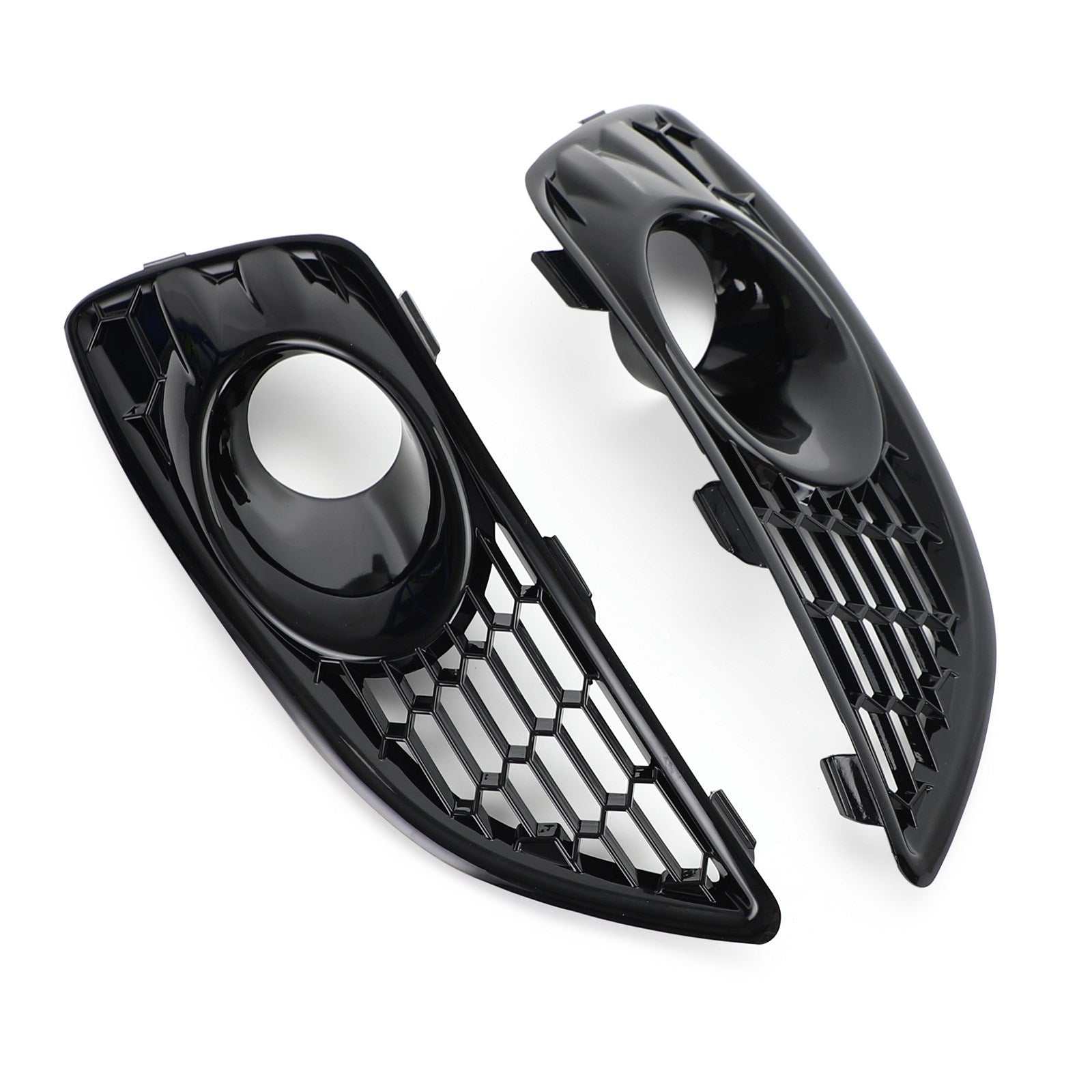 2013-2017 Ford Fiesta Pair Grille Gloss Black Front Fog Light Lamp Cover Generic
