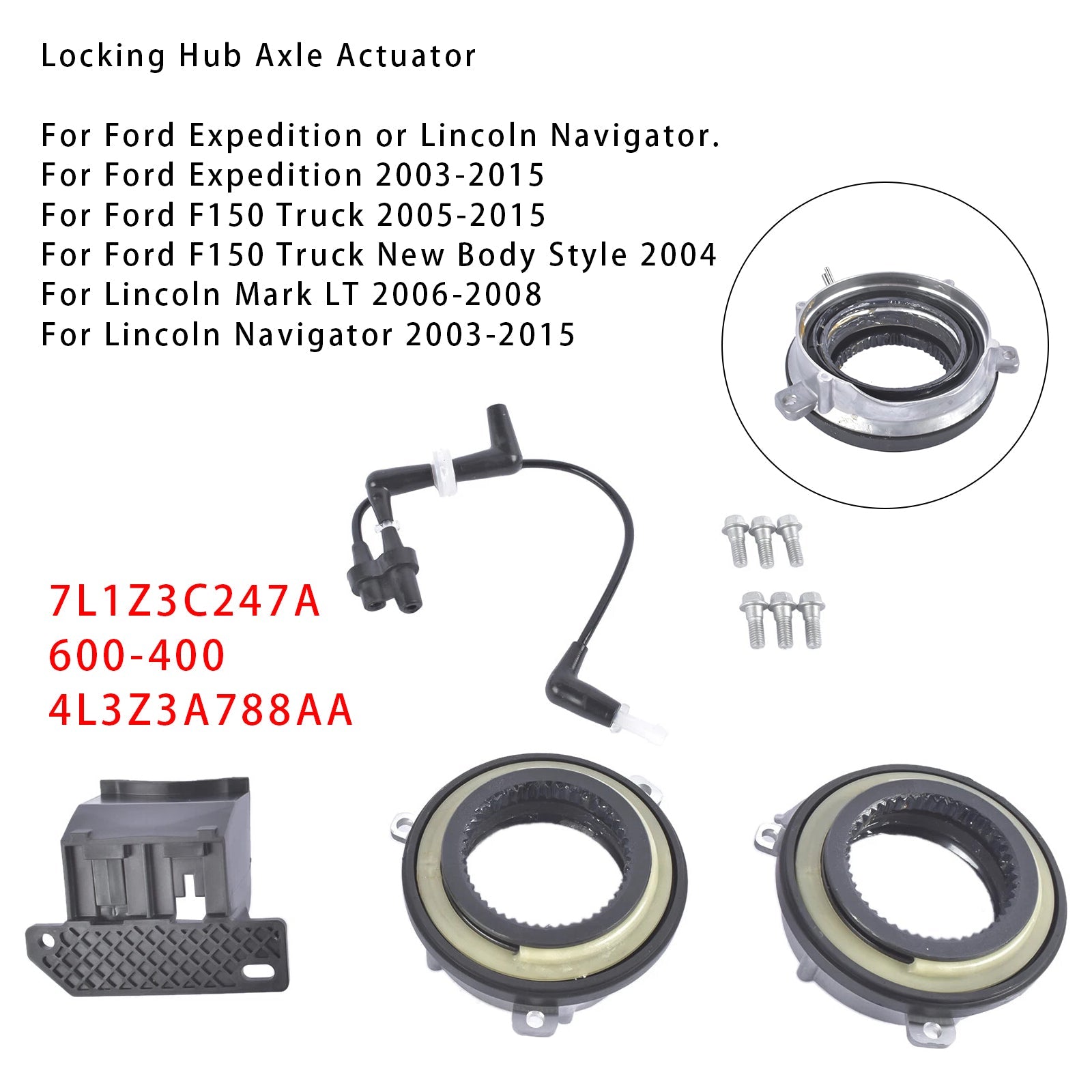 2003-2015 Lincoln Navigator Locking Hub Axle Actuator Vacuum Solenoid Valve 7L1Z3C247A 6L349H465BA