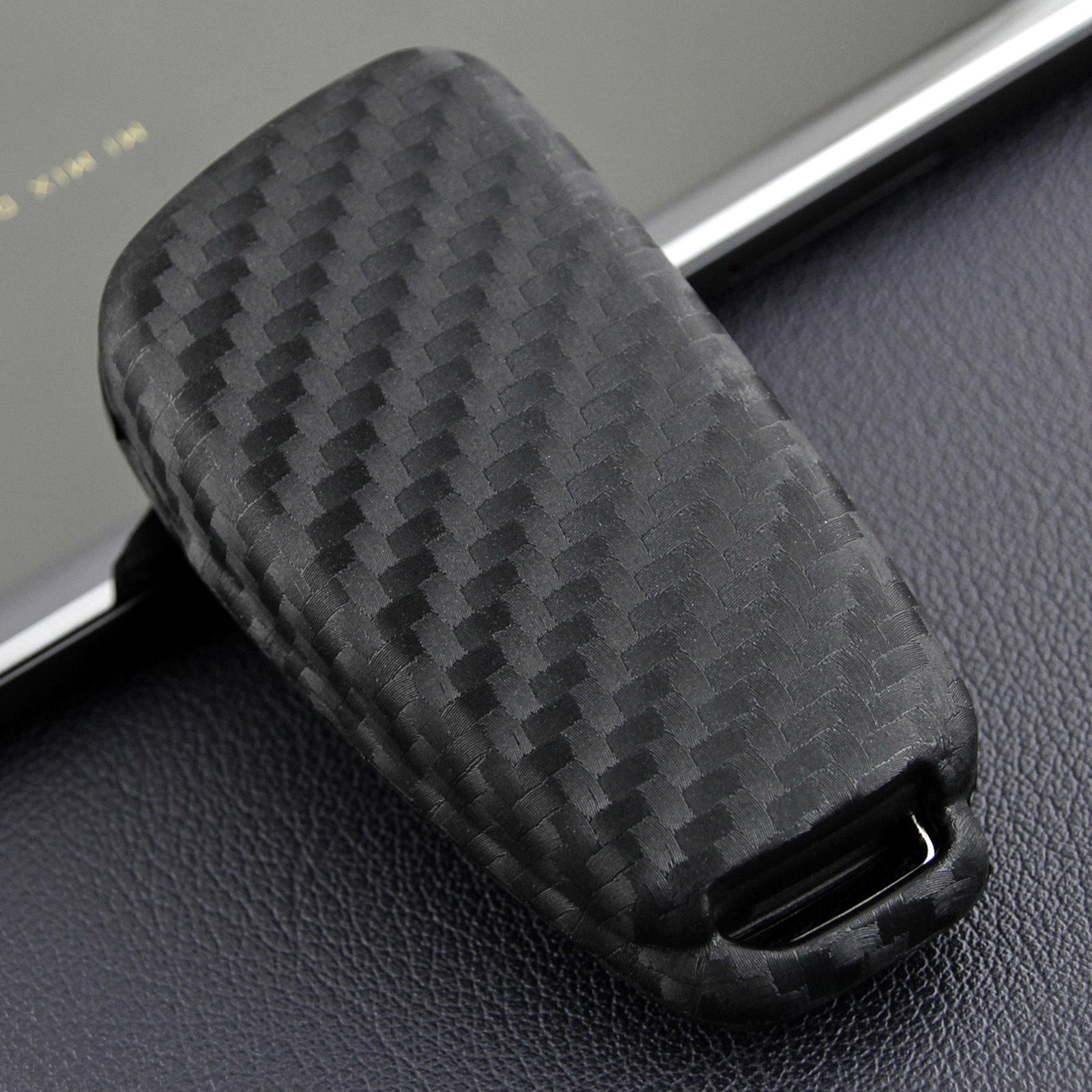 Leather Silicone Car Key Case Cover With Buckle For Audi