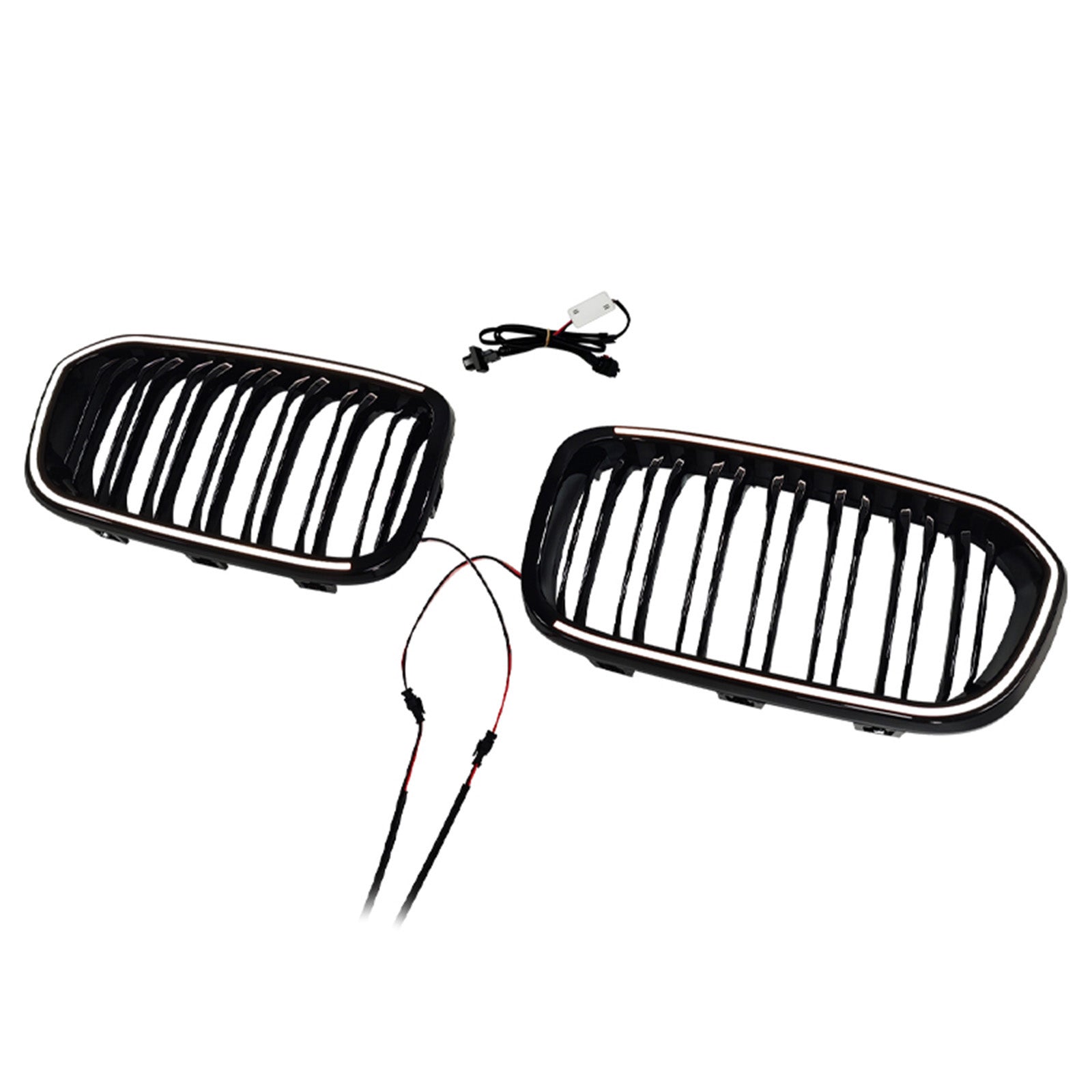 2015-2017 Fit BMW 1 Series F20 F21 Double Line Front Kidney Grill Grille Black
