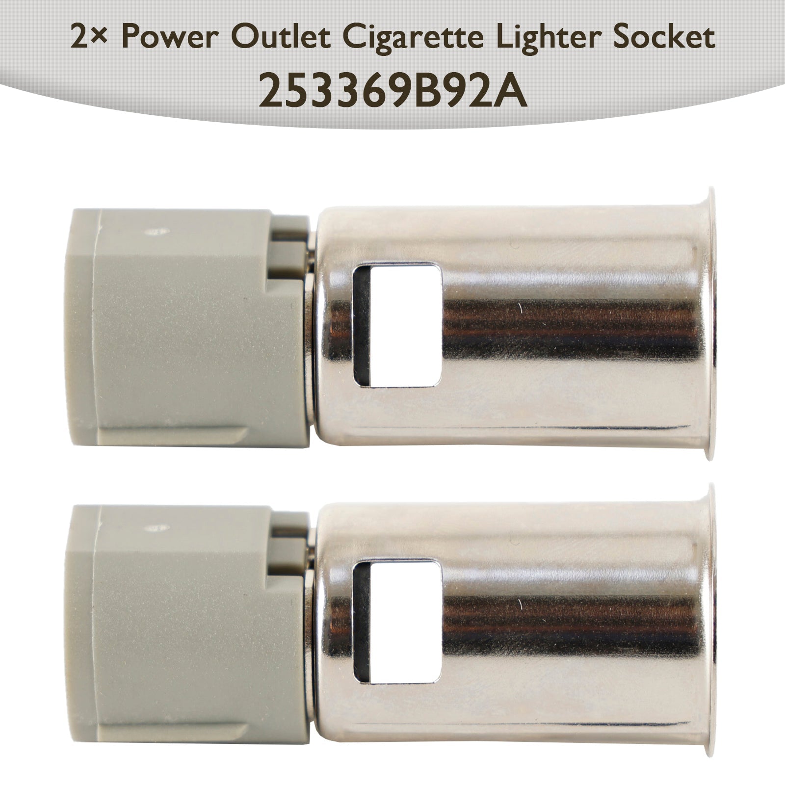 2× Power Outlet Cigarette Lighter Socket 253369B92A for Nissan