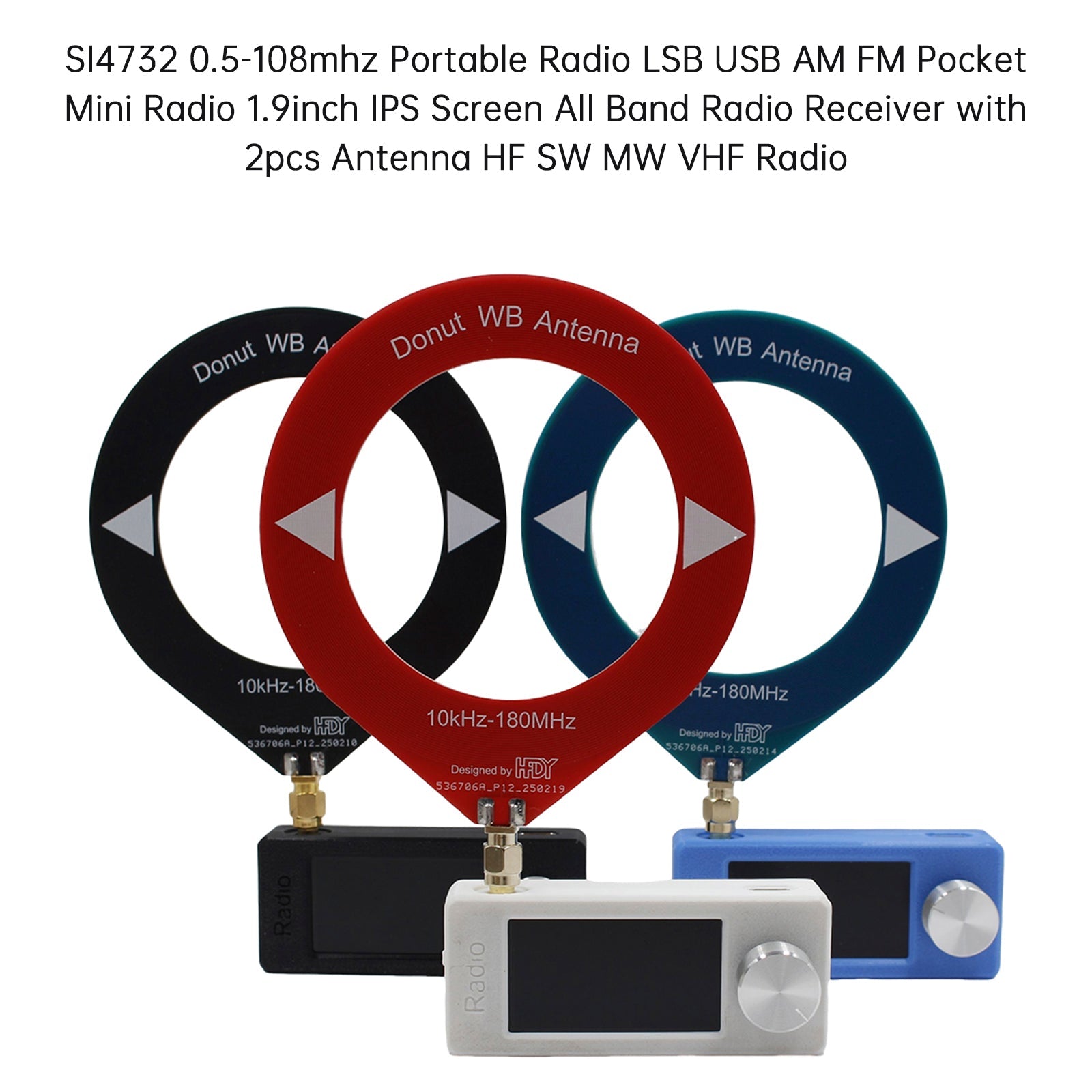 SI4732 Portable Radio 0.5-108MHz LSB AM FM Mini Pocket All-Band Radio Receiver