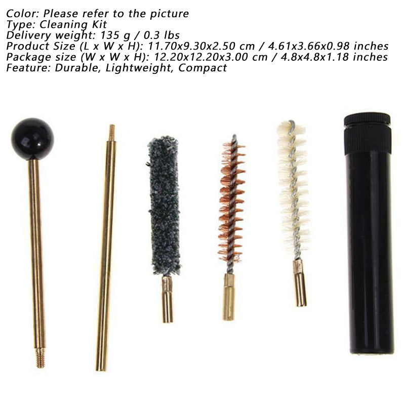 Gun Cleaning Kit for Cal .38 .357 9mm Pistol and Revolver Universal Brushes