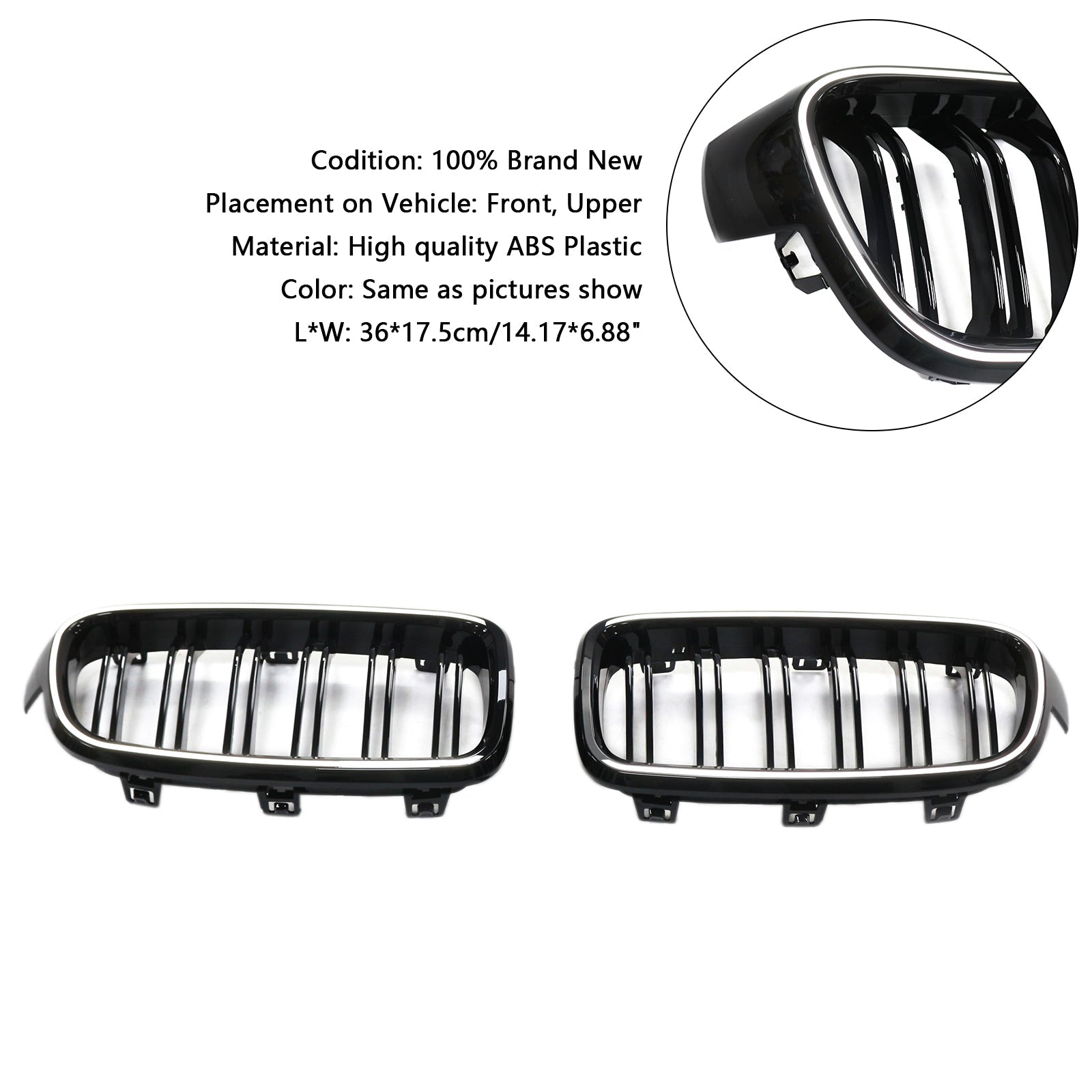 2012-2019 BMW 3-Series F35 Double Slat Front Kidney Grille Grill
