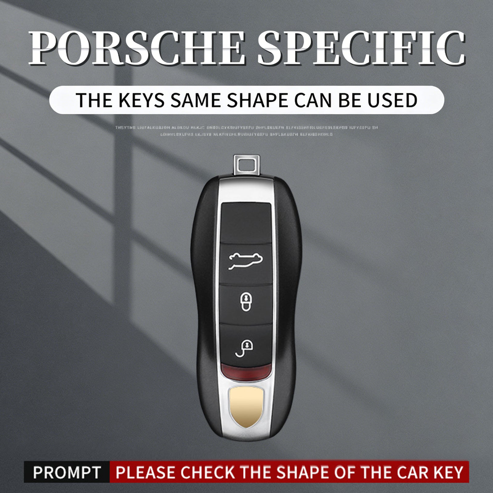 Aluminum Alloy TPU Black Car Key Case Cover With Buckle For Porsche Cayenne 911