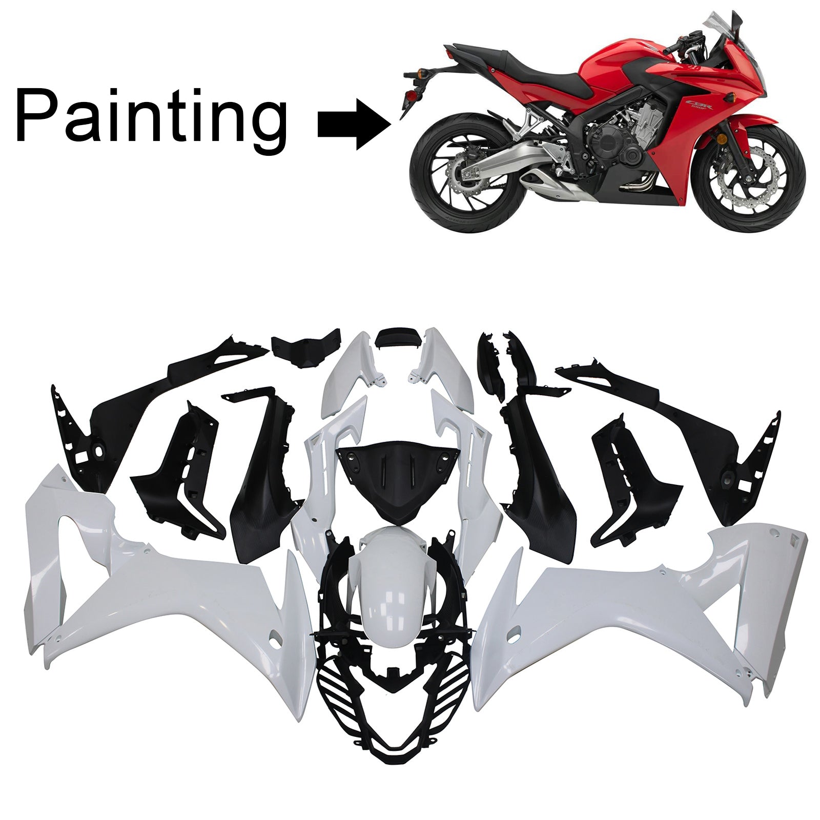 2014-2019 Honda CBR650F Amotopart Injection Fairing Kit Bodywork Plastic ABS #109