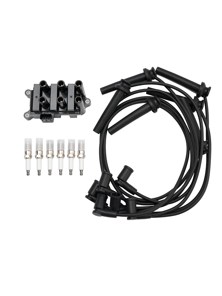 2003 Ford E-250 V6 4.2L Ignition Coil+6 Spark plug+6 Wire FD498 5F2Z-12029-AD 1F2118100