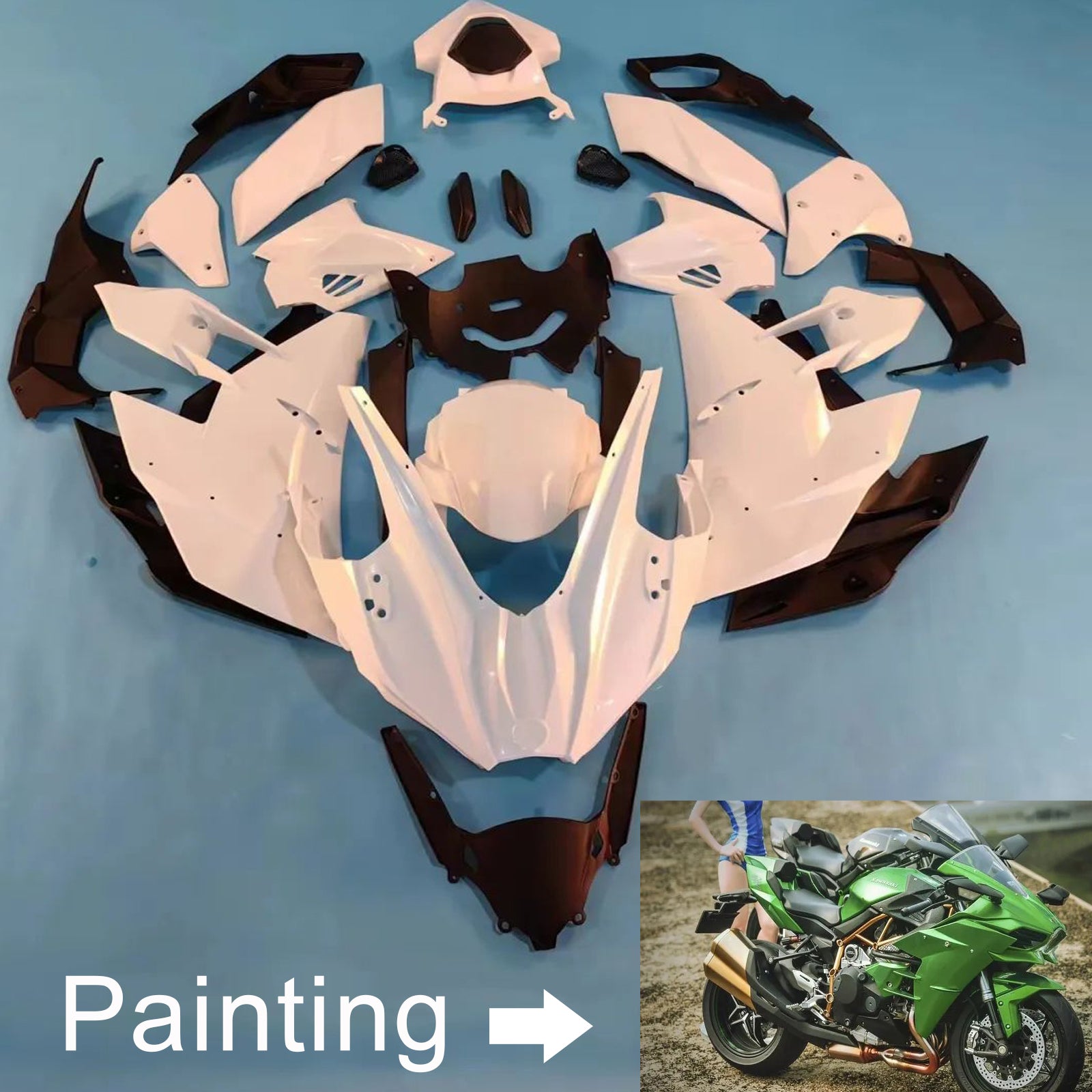 2015-2025 Kawasaki Ninja H2 Injection Fairing Kit Bodywork ABS #101