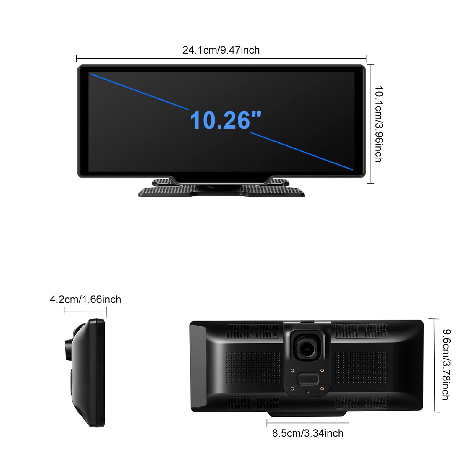 10.77" Portable Bluetooth Car Navigation Wireless Carplay Car Radio AHD Camera
