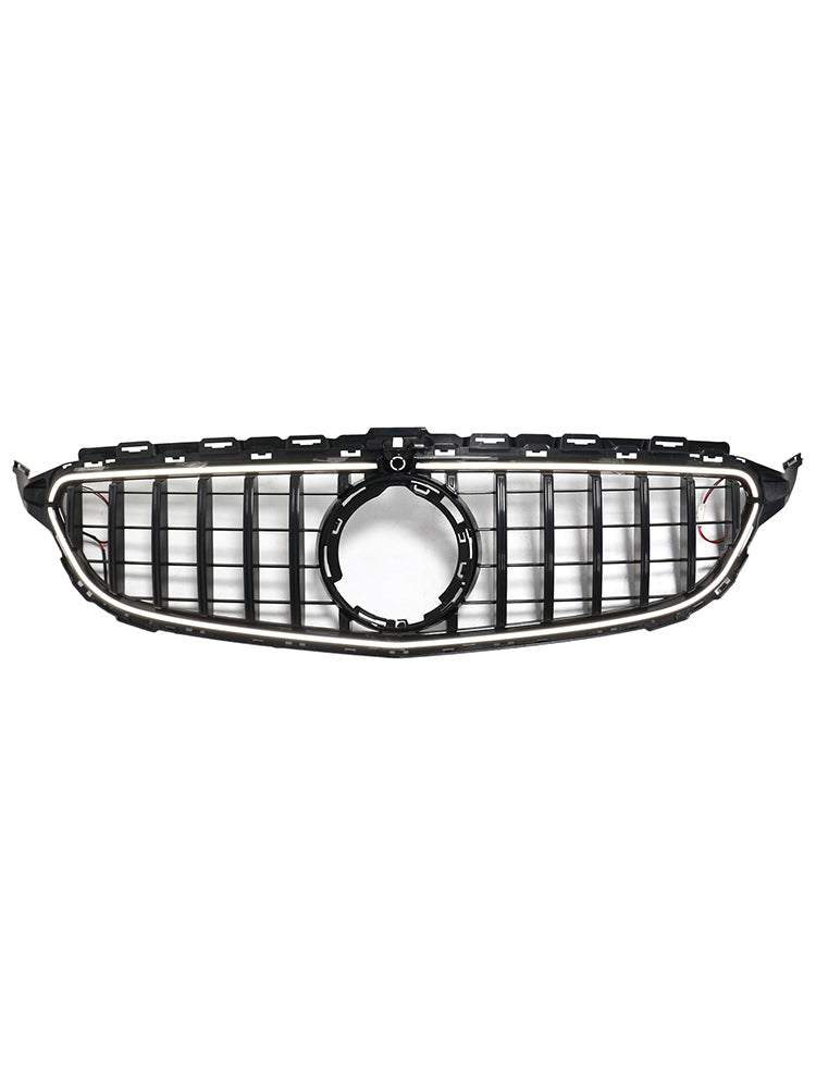 2015-2021 Mercedes W205 C250 C300 W/LED Black Front Bumper Grill Grille