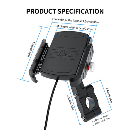 Wireless Charge Bracket 15W Phone Extension Bracket For Motocycle Motorbike BlackB Generic