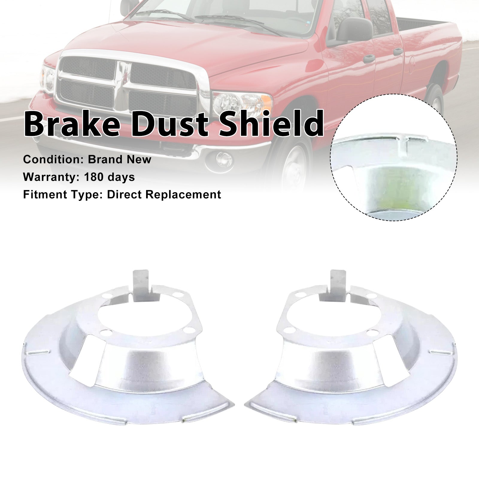 2PCS Front Brake Dust Shield 5015128AA Fit Jeep Ram 1500 2500 3500 2000-2002