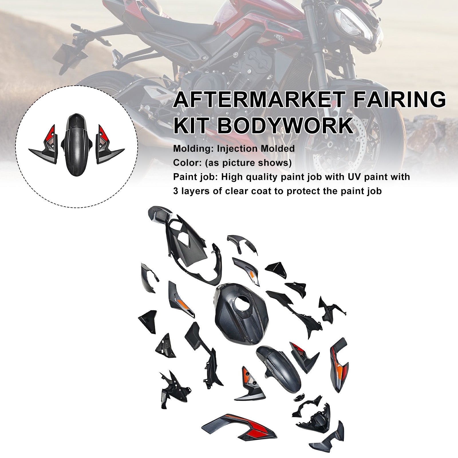 Injection Bodywork Fairing Kit for Street Triple 765 R/RS 2023-2025