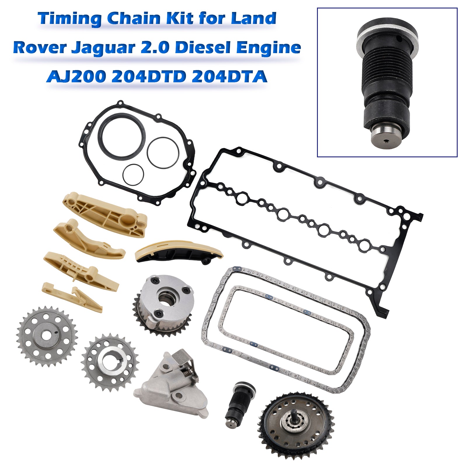 For Jaguar 2.0 D E-Pace F-Pace XE XF Engine Codes: 204DTA & 204DTD-AJ20D4 Timing Chain Kit JDE36868