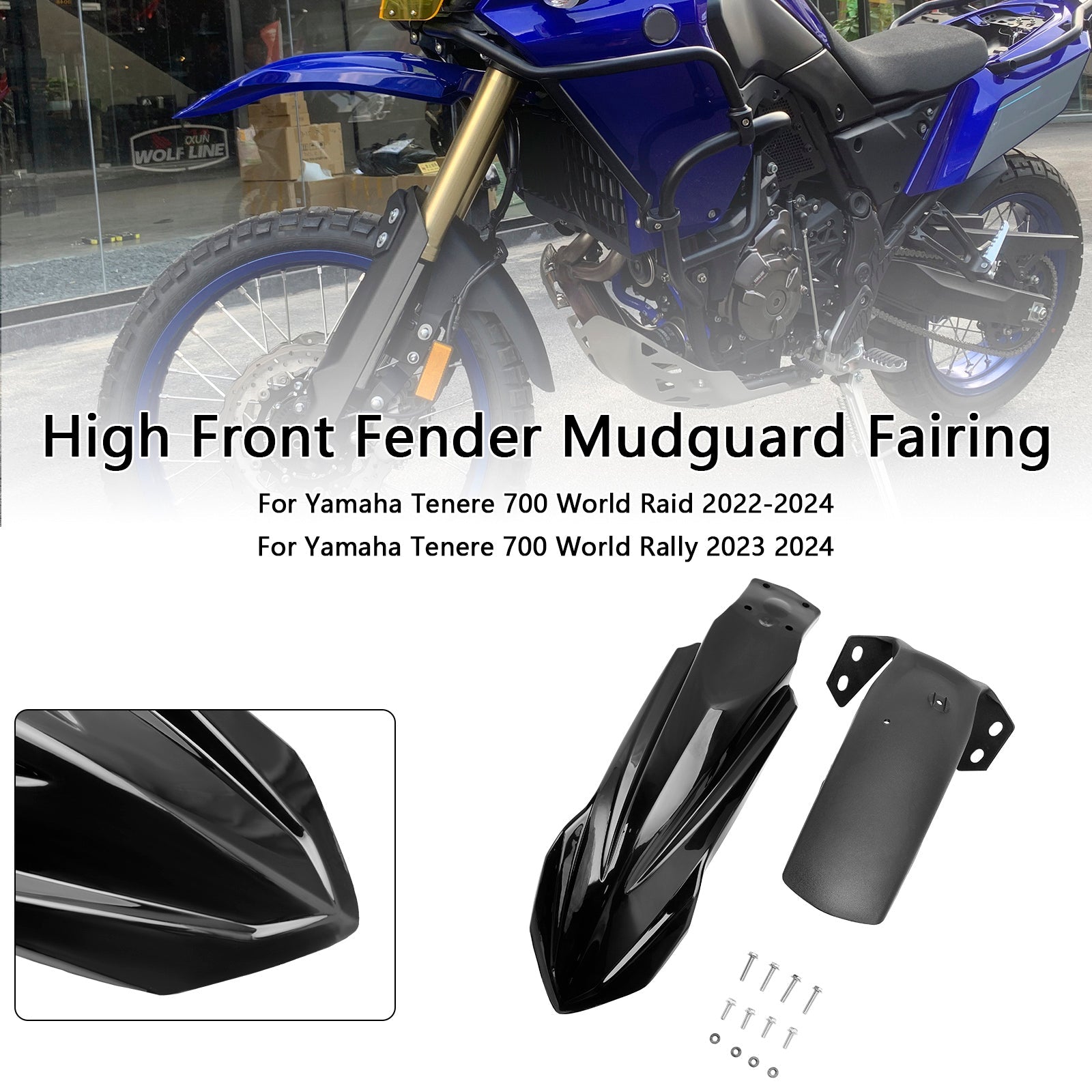 2023 2024 Yamaha Tenere 700 World Rally High Front Fender Mudguard Fairing