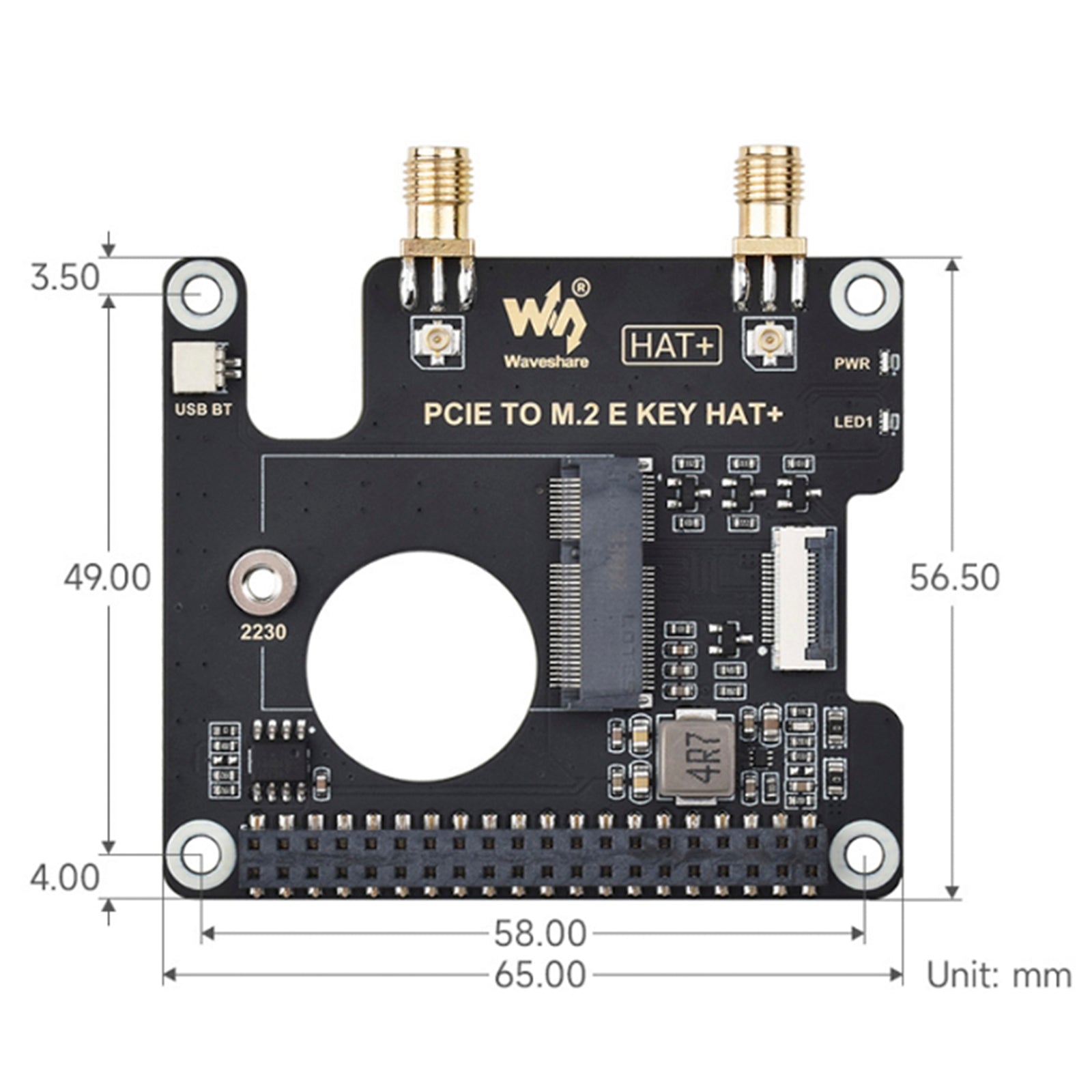Raspberry Pi 5 PCIe to M.2 E Key Expansion Board For NGFF Wireless Network Card