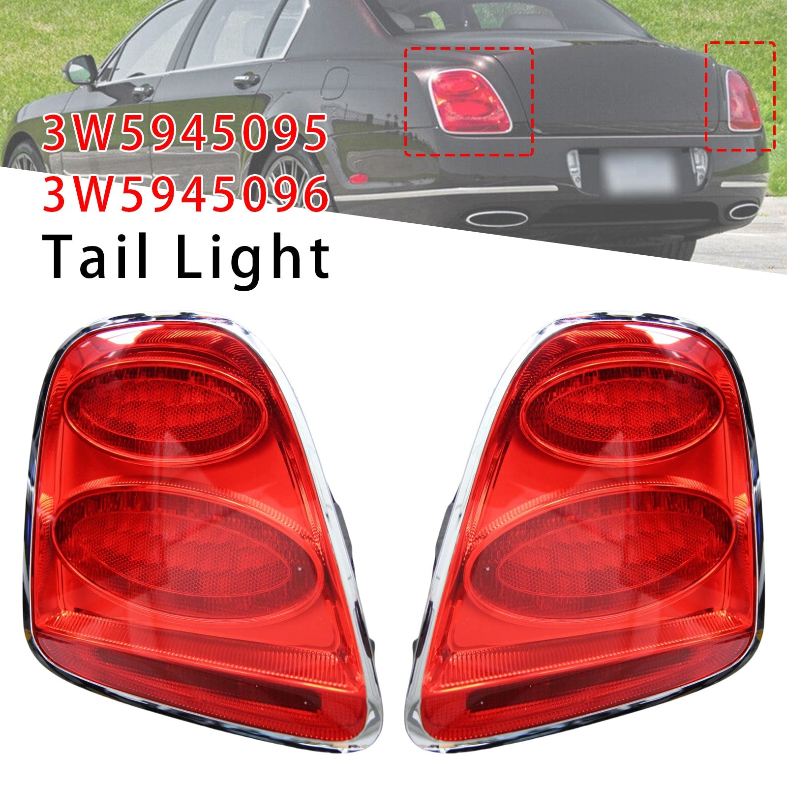 2009-2012 For Bentley Continental Flying Spur GT Left+Right Tail Light 3W5945095 3W5945096