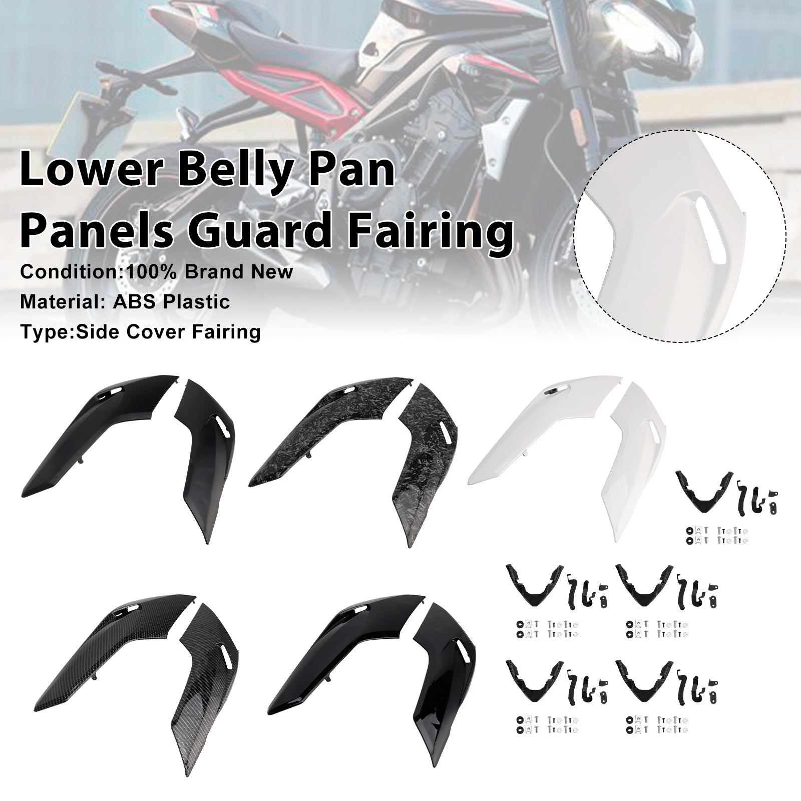 2020-2022 Street Triple 765 R/RS Lower Belly Pan Panels Guard Fairing