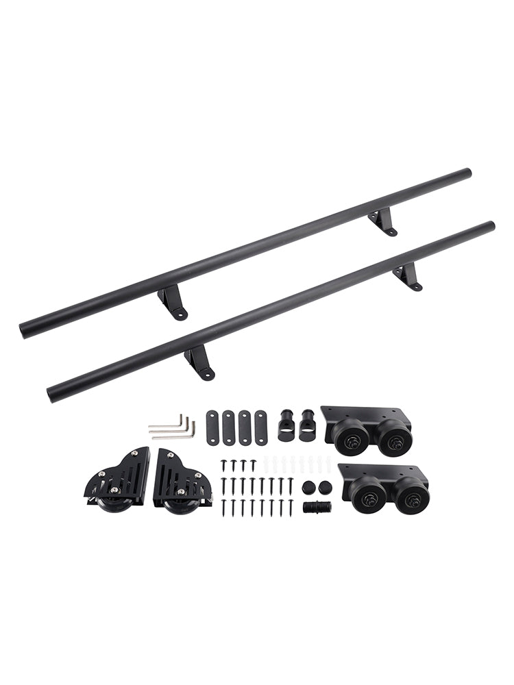 Sliding Ladder Hardware Kit 6.6FT Round Tube Rolling Library with Brake