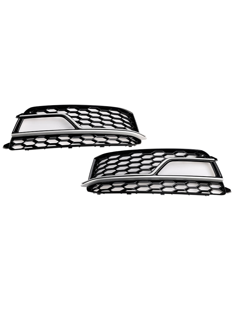 2013-2016 AUDI A5 S-Line S5 2PCS Front Fog Lamp Black Grill Grille