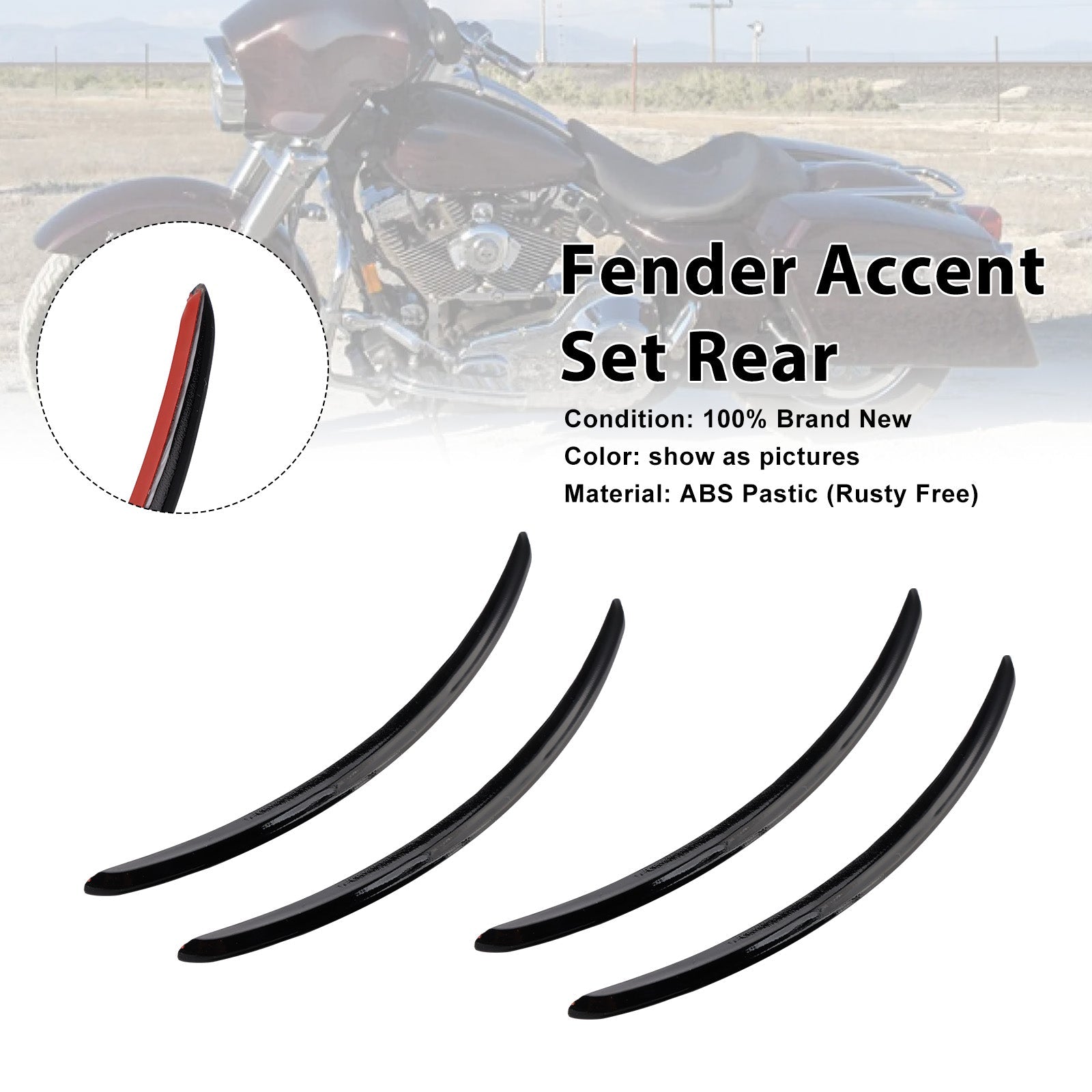 Rear Fender Accent Set For FLHX Street Glide 2006-2013