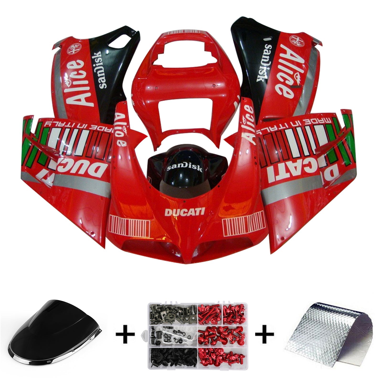 1996-2002 Ducati 996 748 916 998 Fairing Kit Bodywork ABS #103