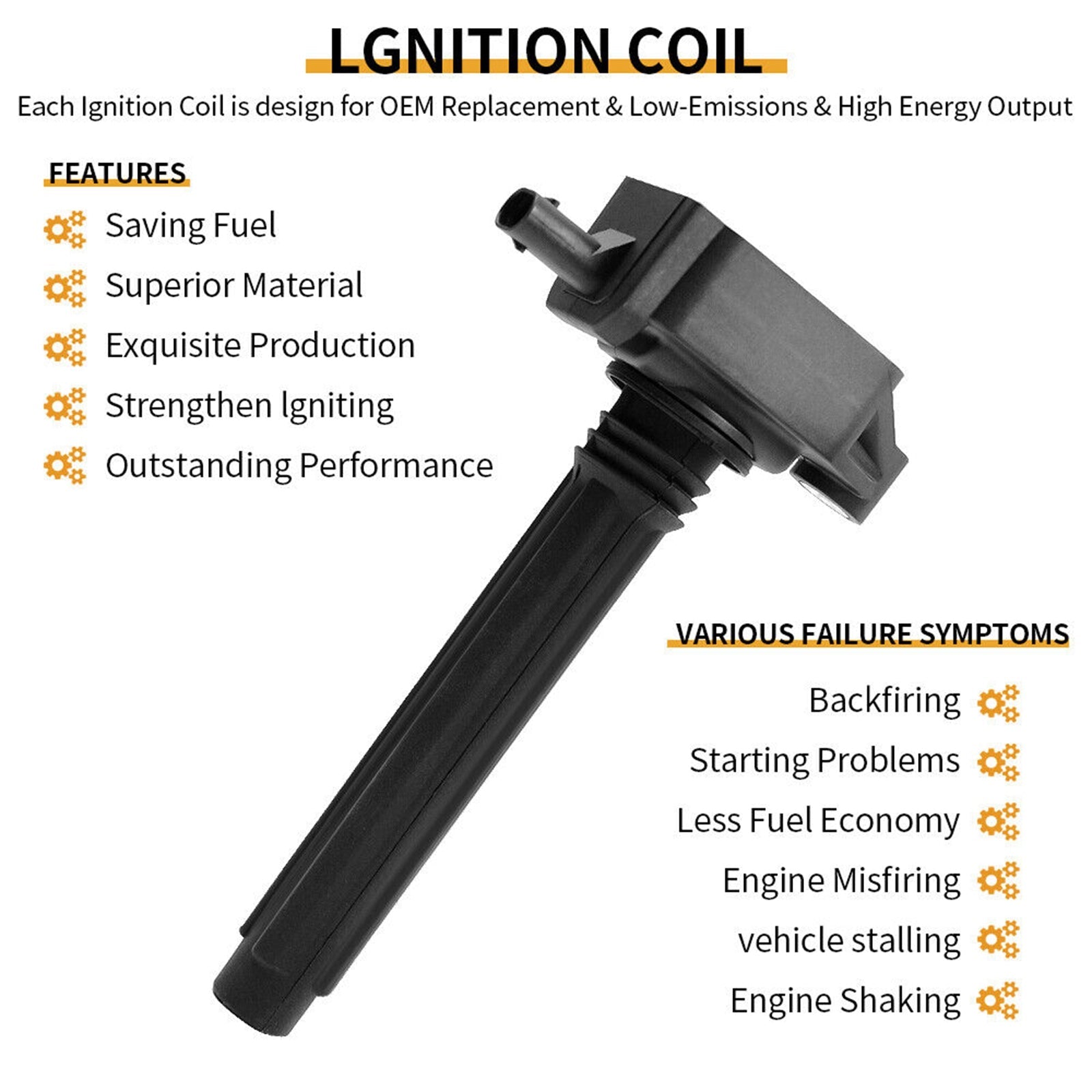 2012-2015 Ram C/V 3.6L V6 6pcs Ignition Coil +Spark Plug UF648 0221504032